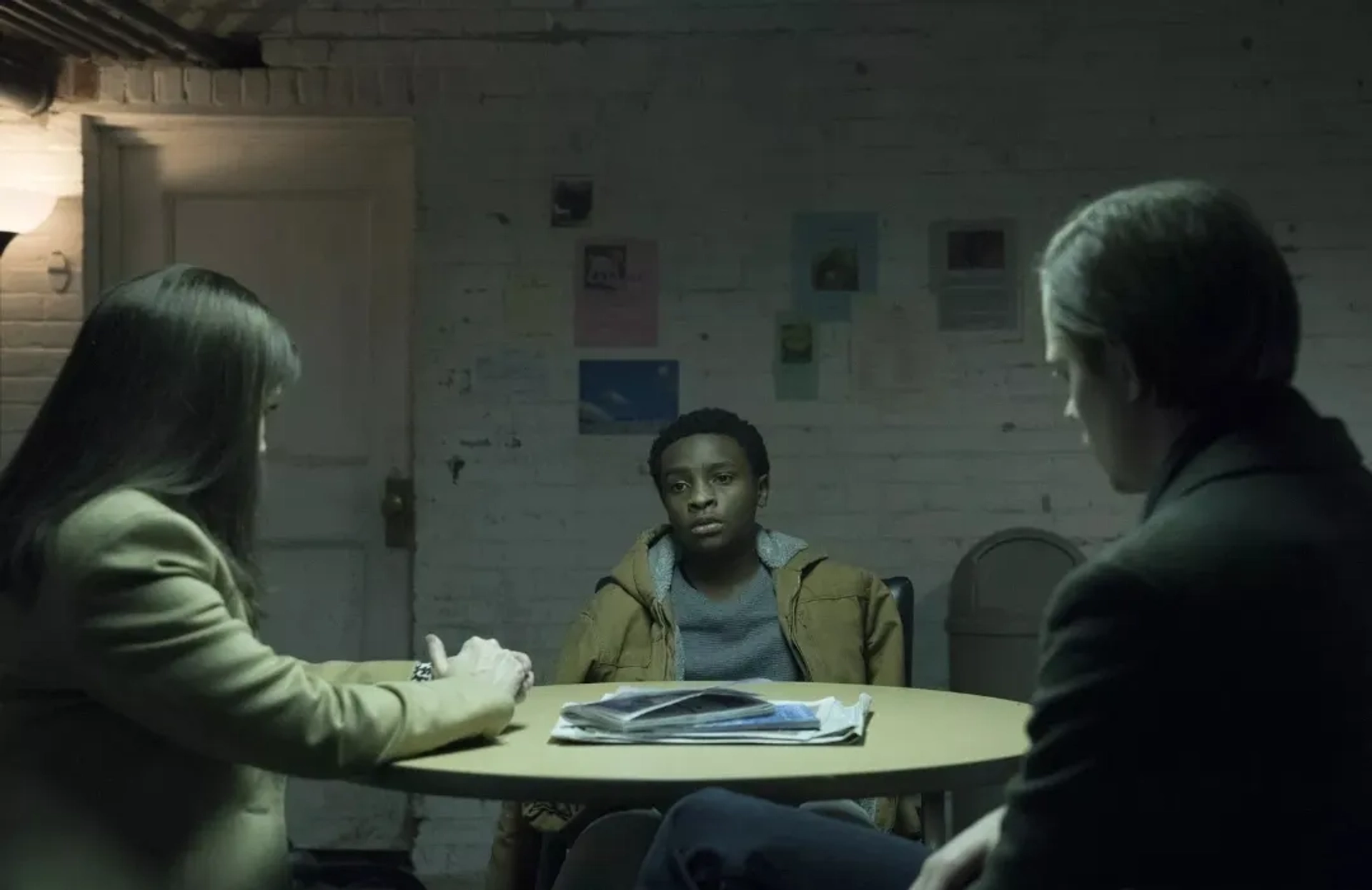 Melanie Lynskey, Bill Skarsgård, and Caleel Harris in Castle Rock (2018)