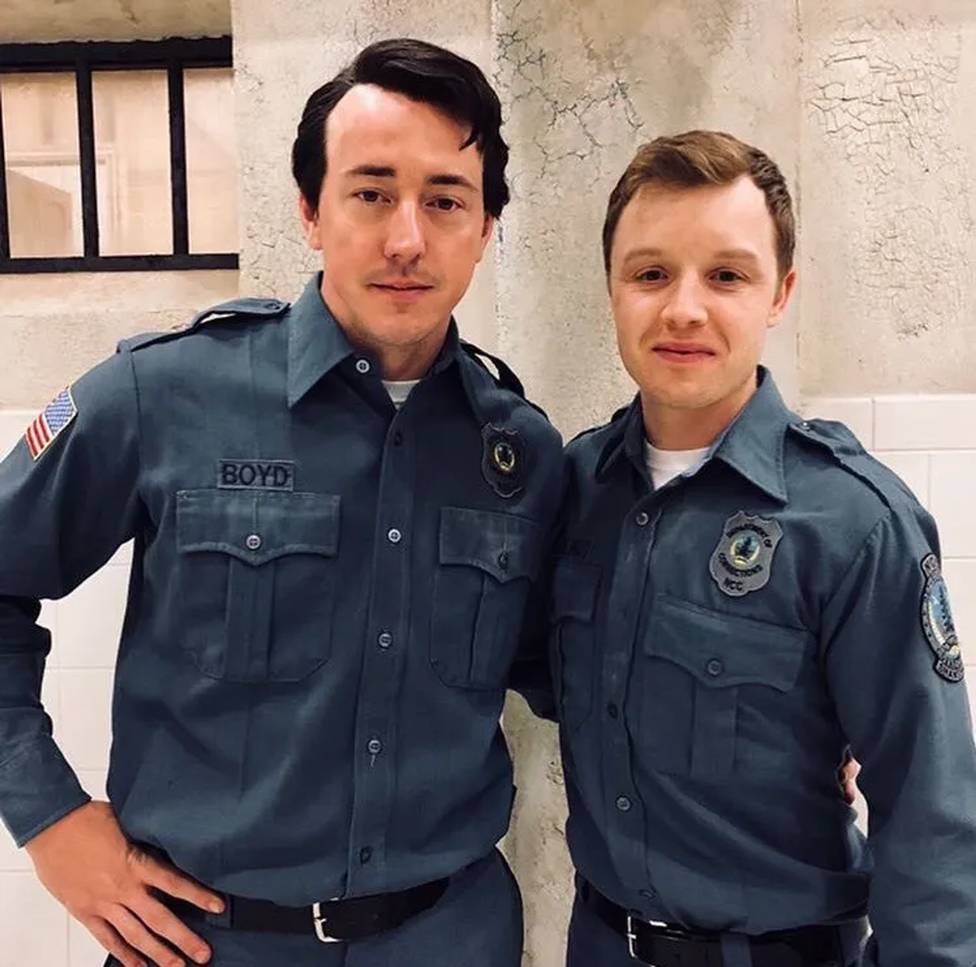 Noel Fisher and Chris Coy in Castle Rock (2018)