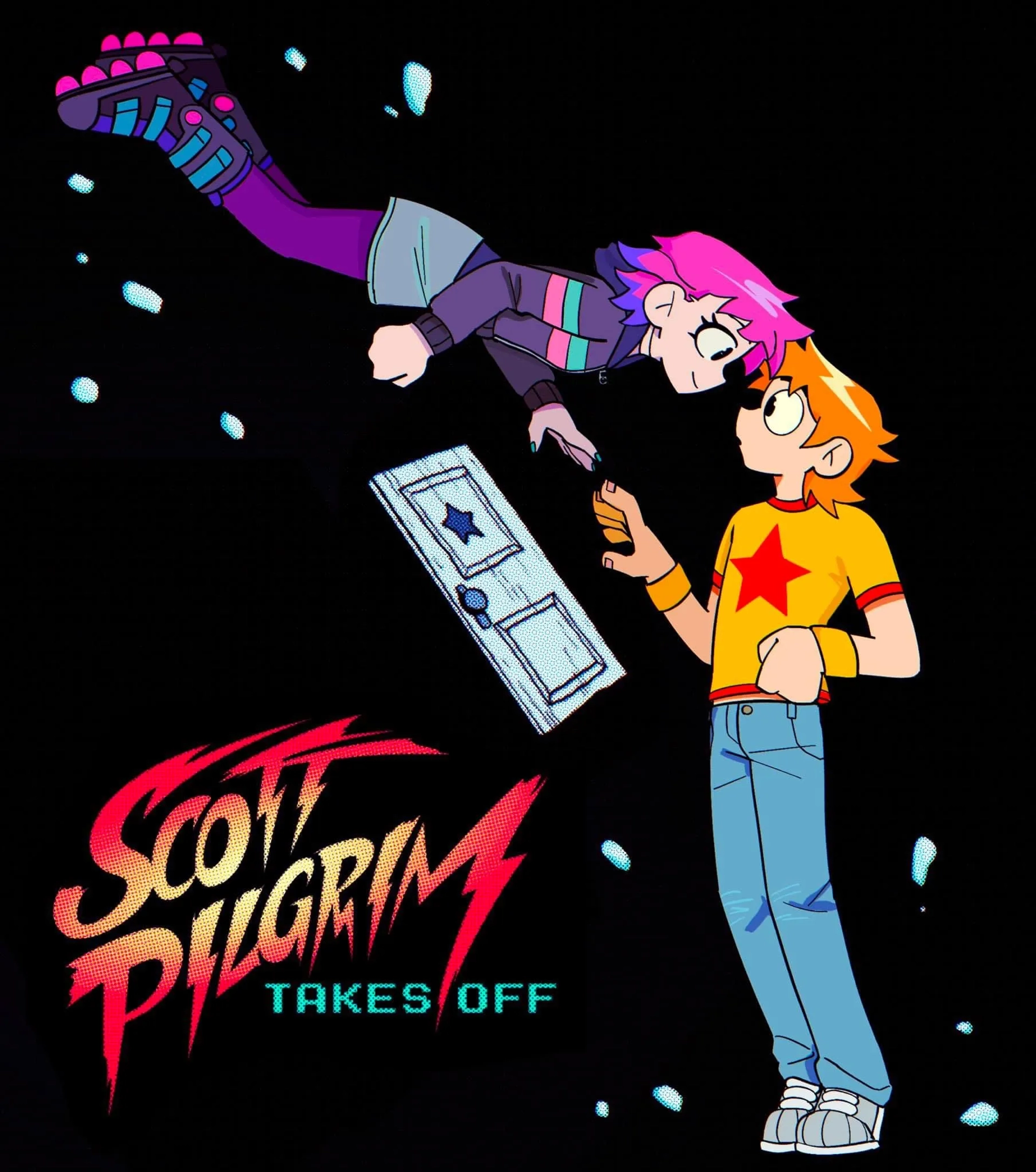 Michael Cera and Mary Elizabeth Winstead in Scott Pilgrim Takes Off (2023)