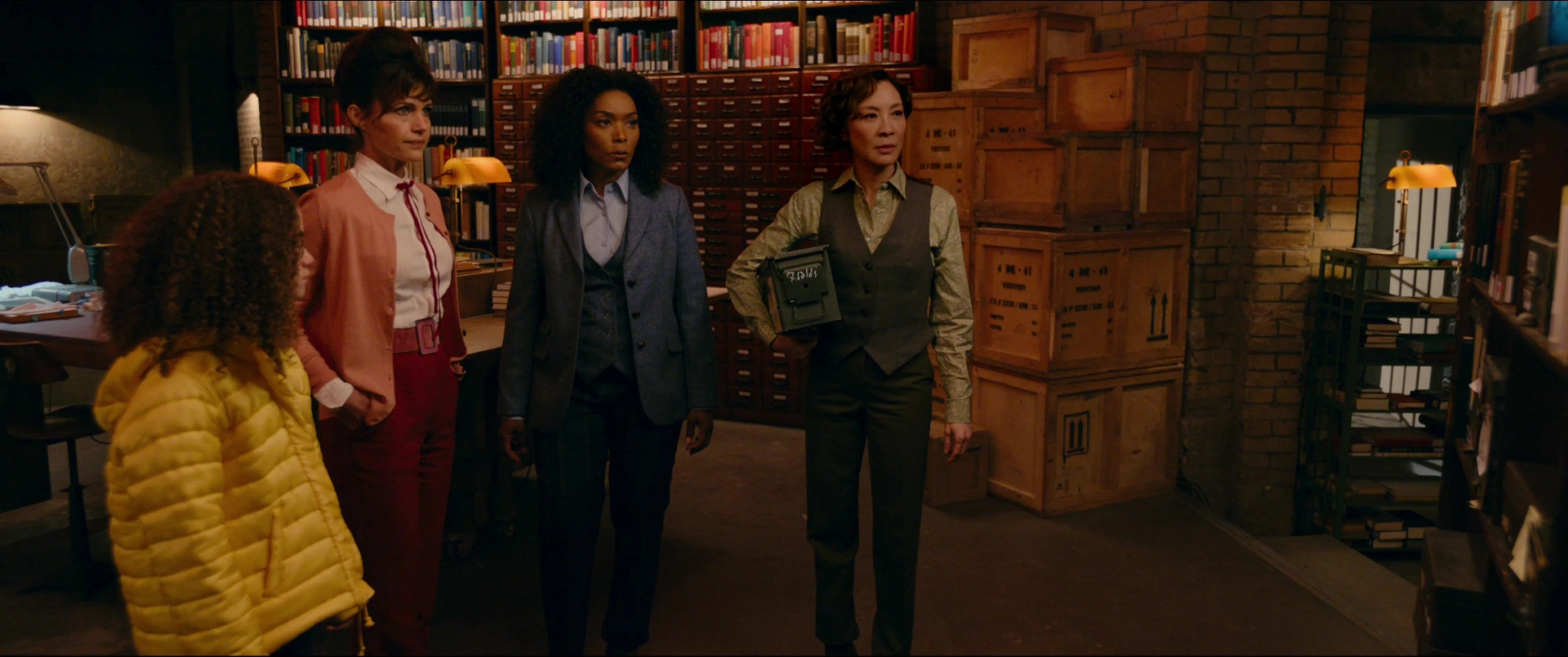 Angela Bassett, Michelle Yeoh, Carla Gugino, and Chloe Coleman in Gunpowder Milkshake (2021)