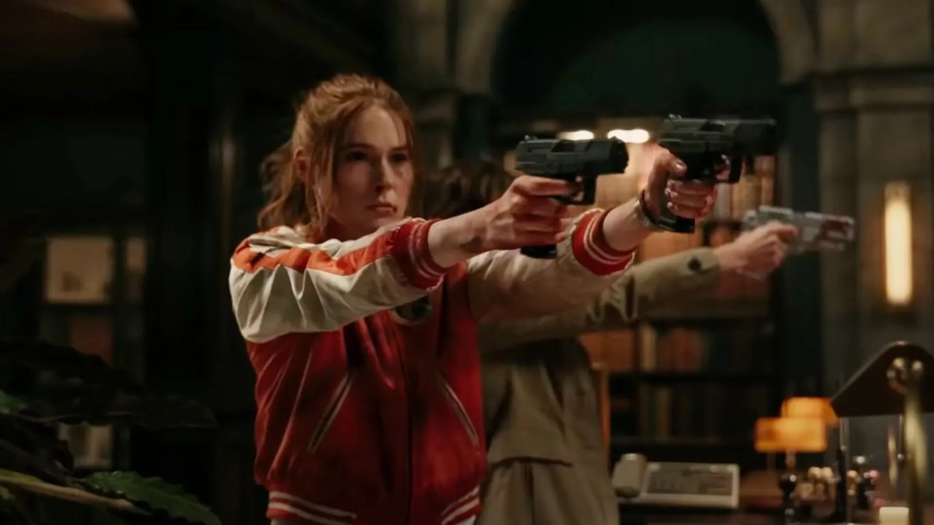 Lena Headey and Karen Gillan in Gunpowder Milkshake (2021)