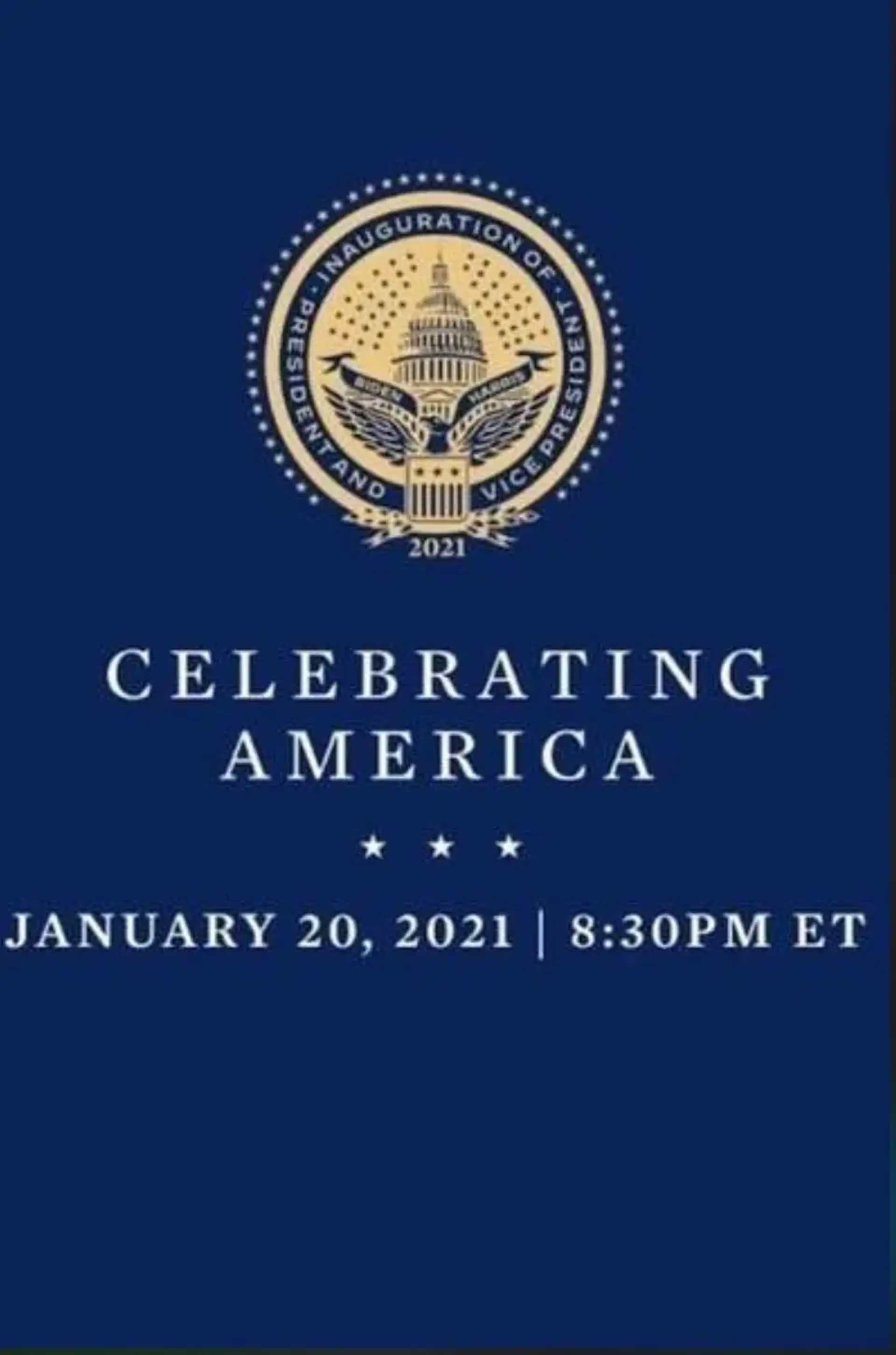 برنامه جشن آمریکا: ویژه شب تحلیف (Celebrating America: An Inauguration Night Special 2021)