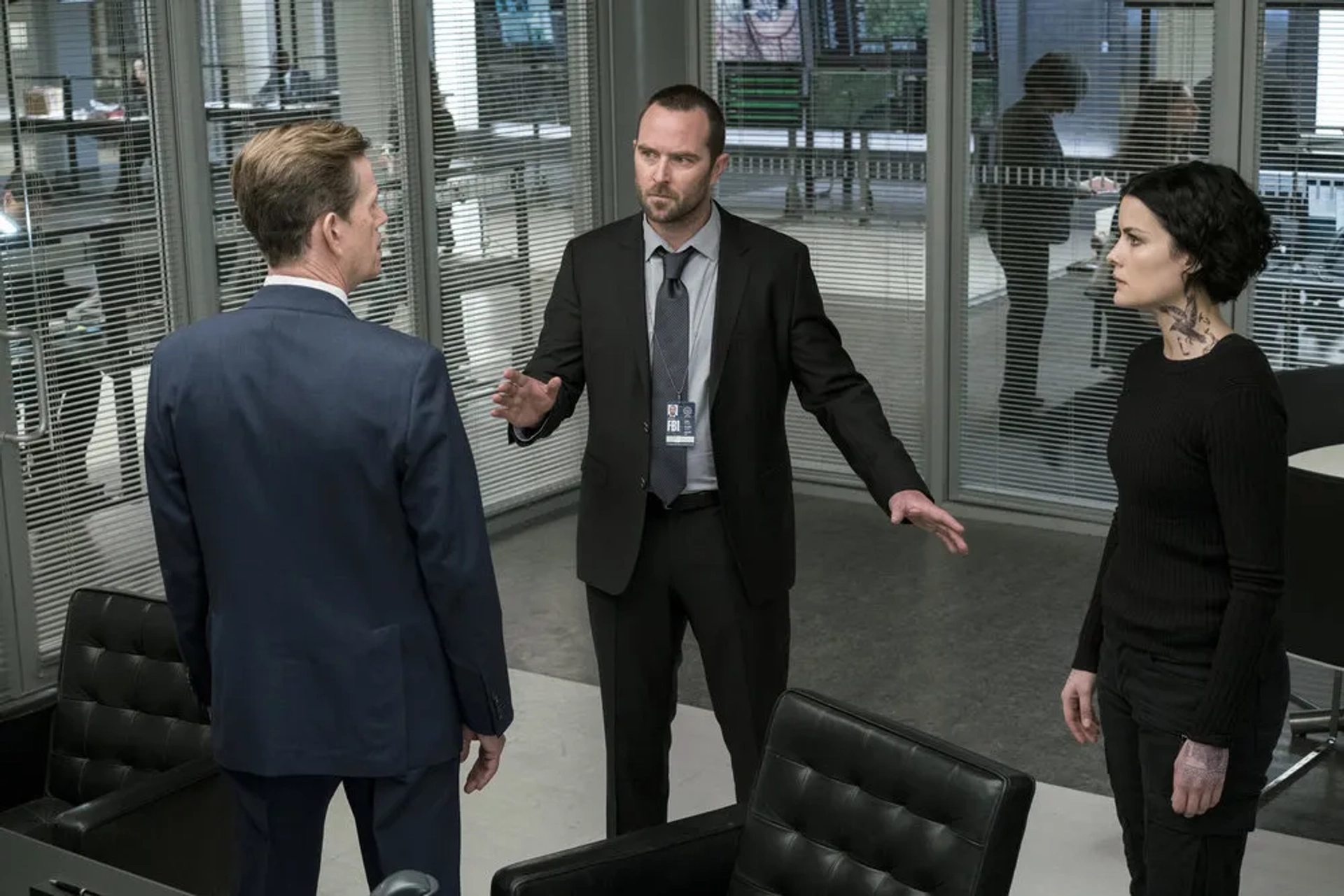 Dylan Baker, Sullivan Stapleton, and Jaimie Alexander in Blindspot (2015)