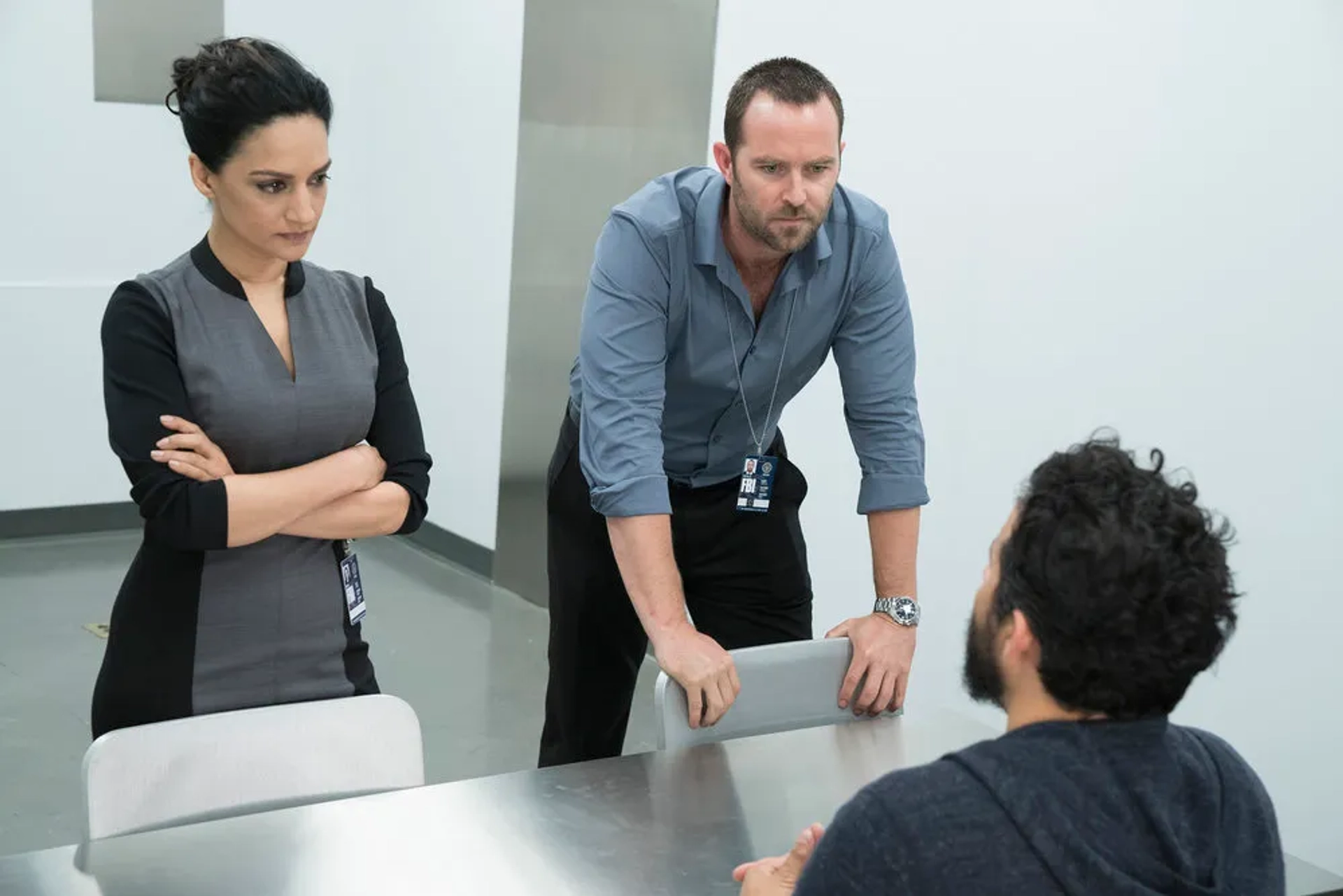 Archie Panjabi, Sullivan Stapleton, and Ennis Esmer in Blindspot (2015)