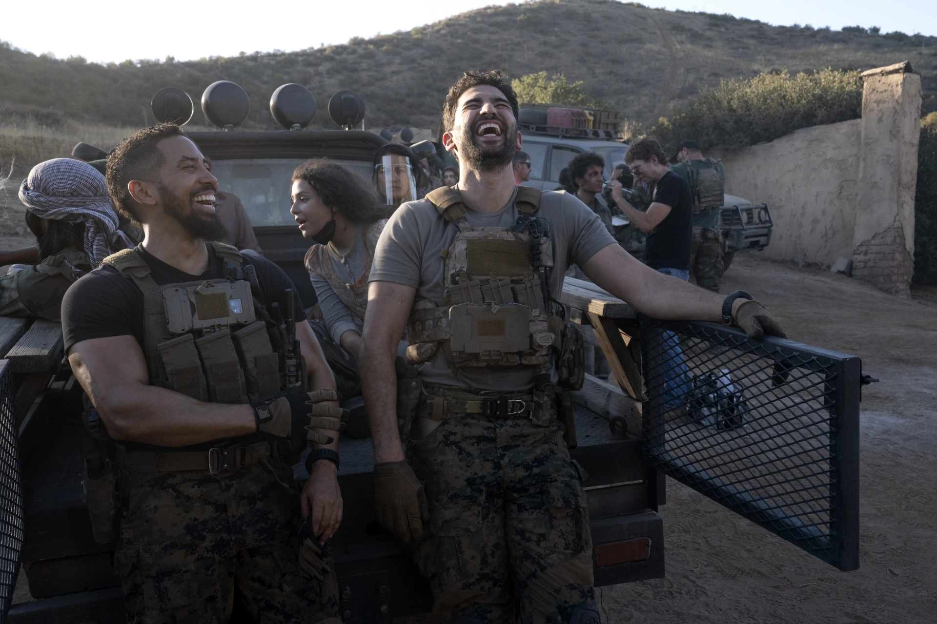 Neil Brown Jr. and Raffi Barsoumian in SEAL Team: Phantom Pattern (2022)