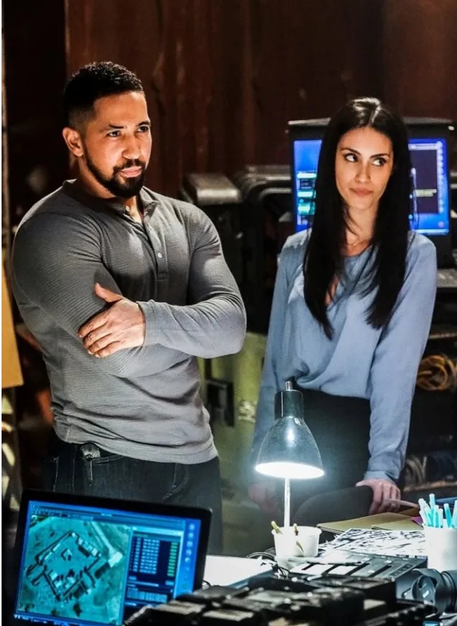 Neil Brown Jr. and Shiva Negar in SEAL Team: Reckoning (2021)