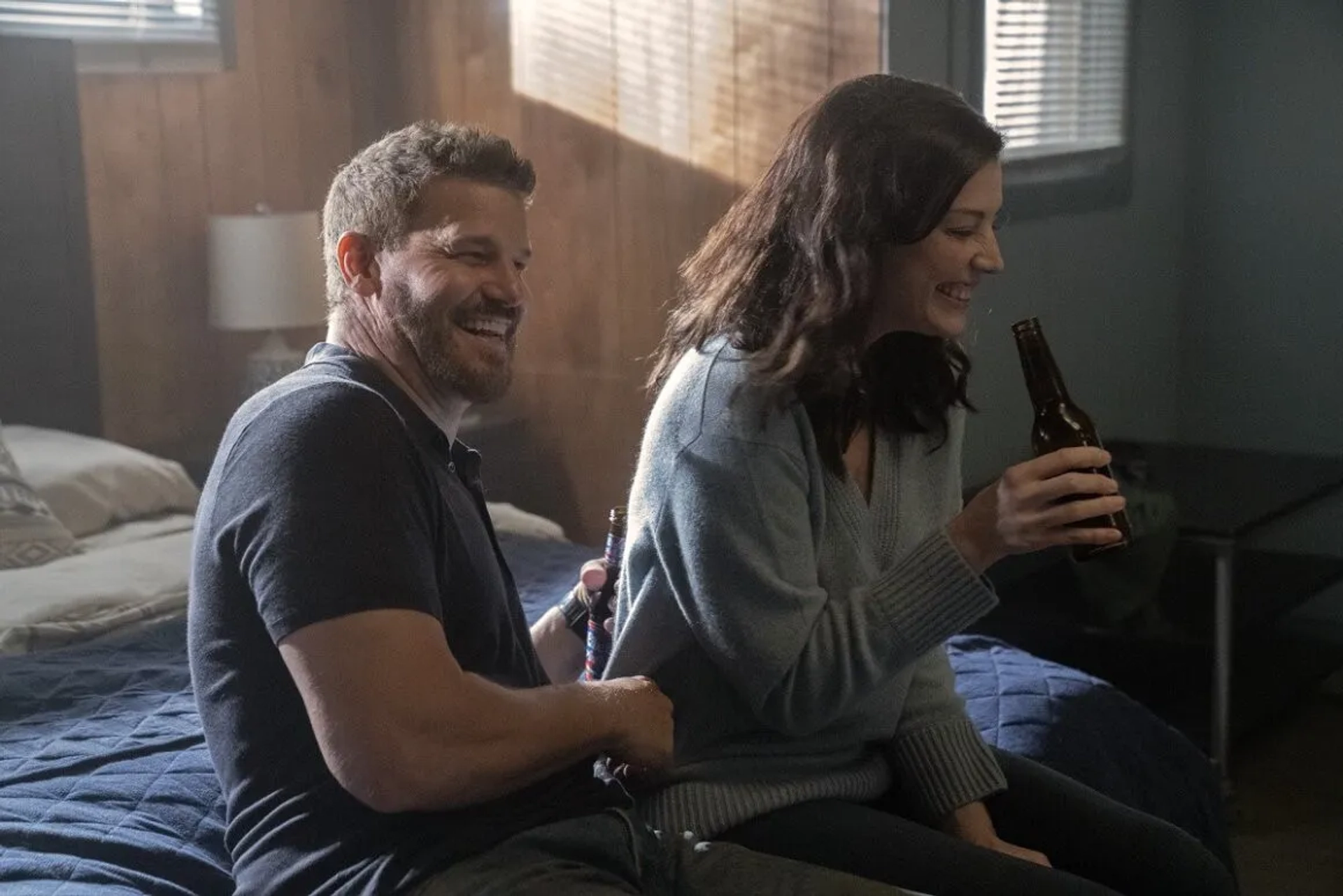 David Boreanaz and Jessica Paré in SEAL Team: Strange Bedfellows (2022)