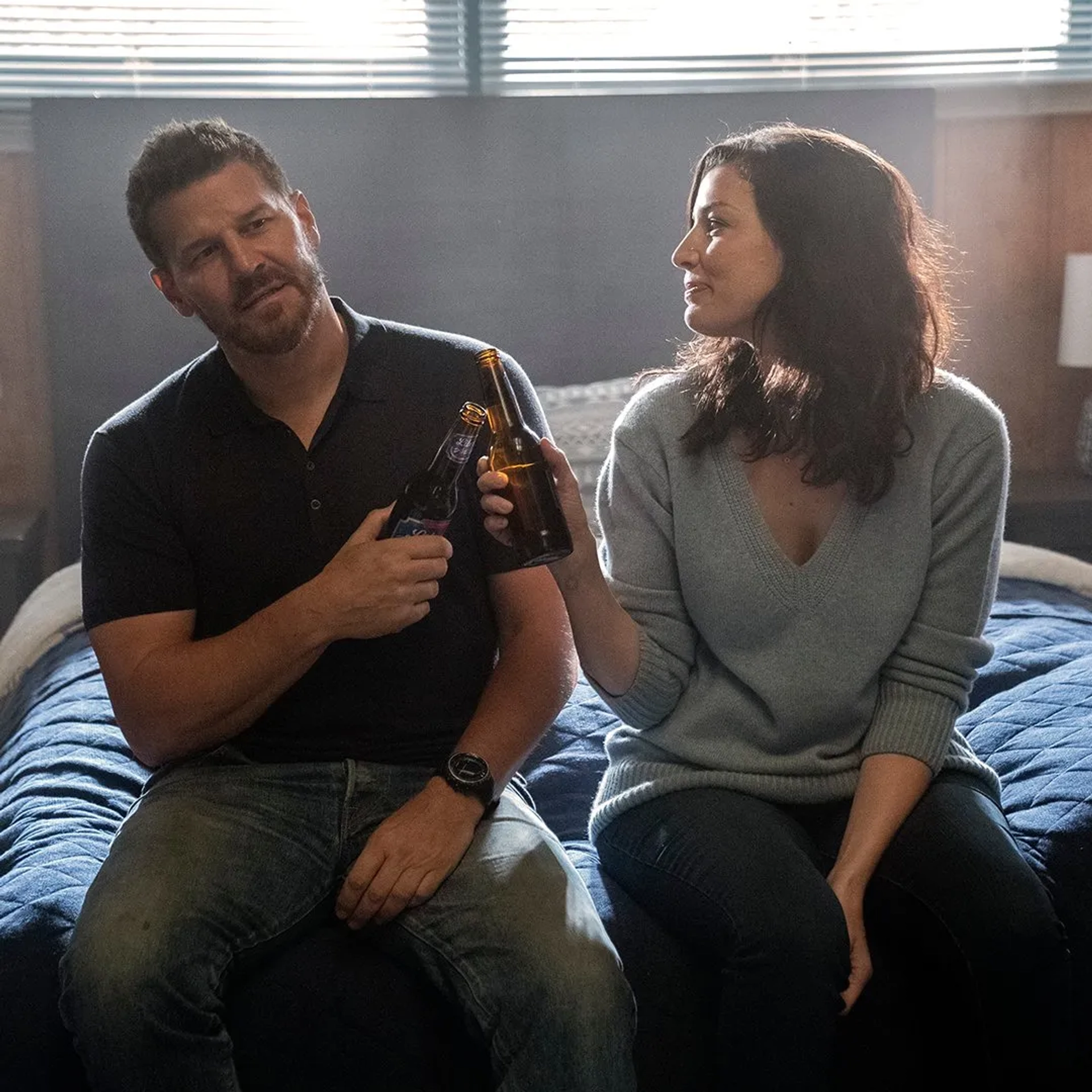 David Boreanaz and Jessica Paré in SEAL Team: Strange Bedfellows (2022)