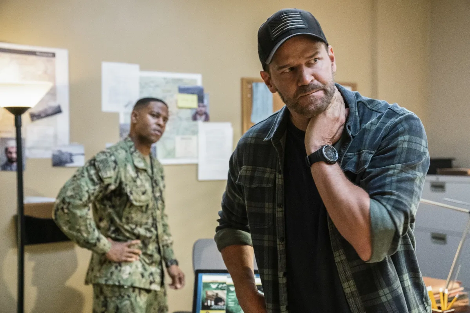 David Boreanaz and Mike Wade in SEAL Team: Close to Home (2021)