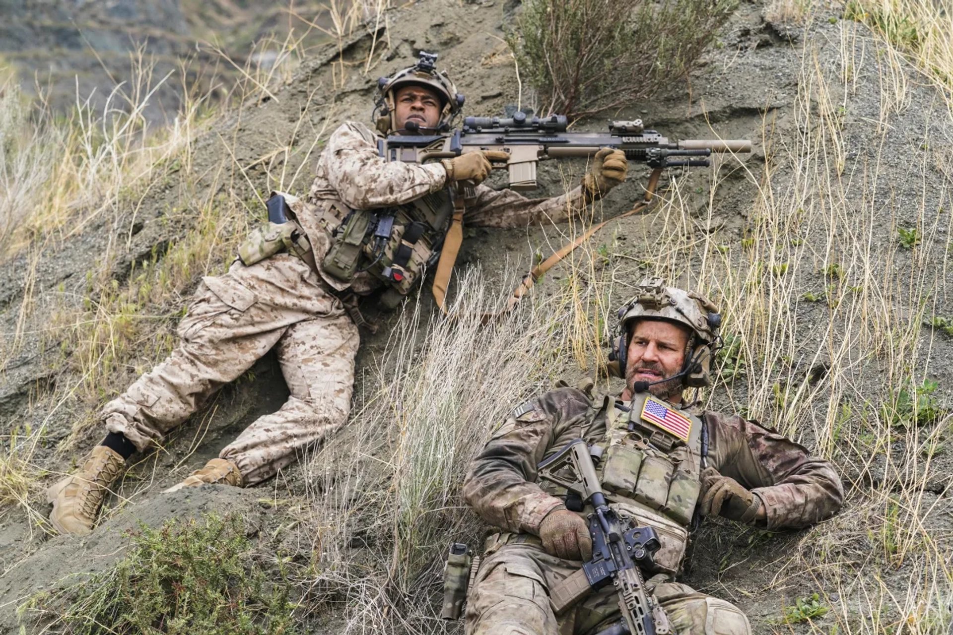 David Boreanaz and Mike Wade in SEAL Team: One Life to Live (2021)