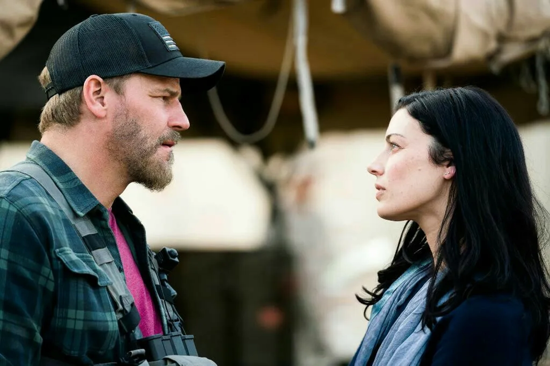 David Boreanaz and Jessica Paré in SEAL Team: No Choice in Duty (2020)