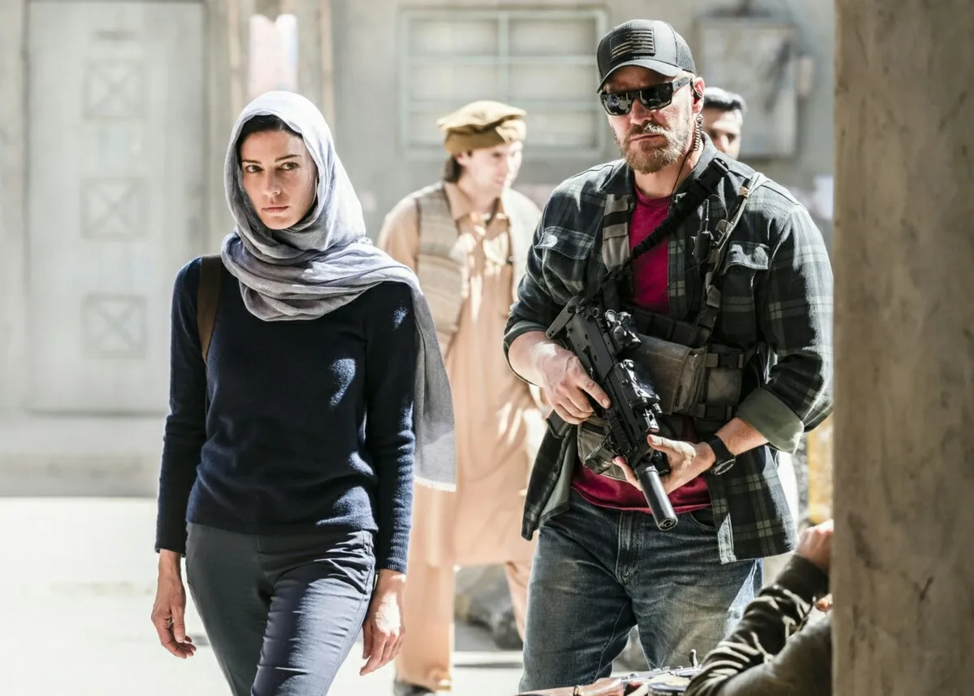 David Boreanaz and Jessica Paré in SEAL Team: No Choice in Duty (2020)