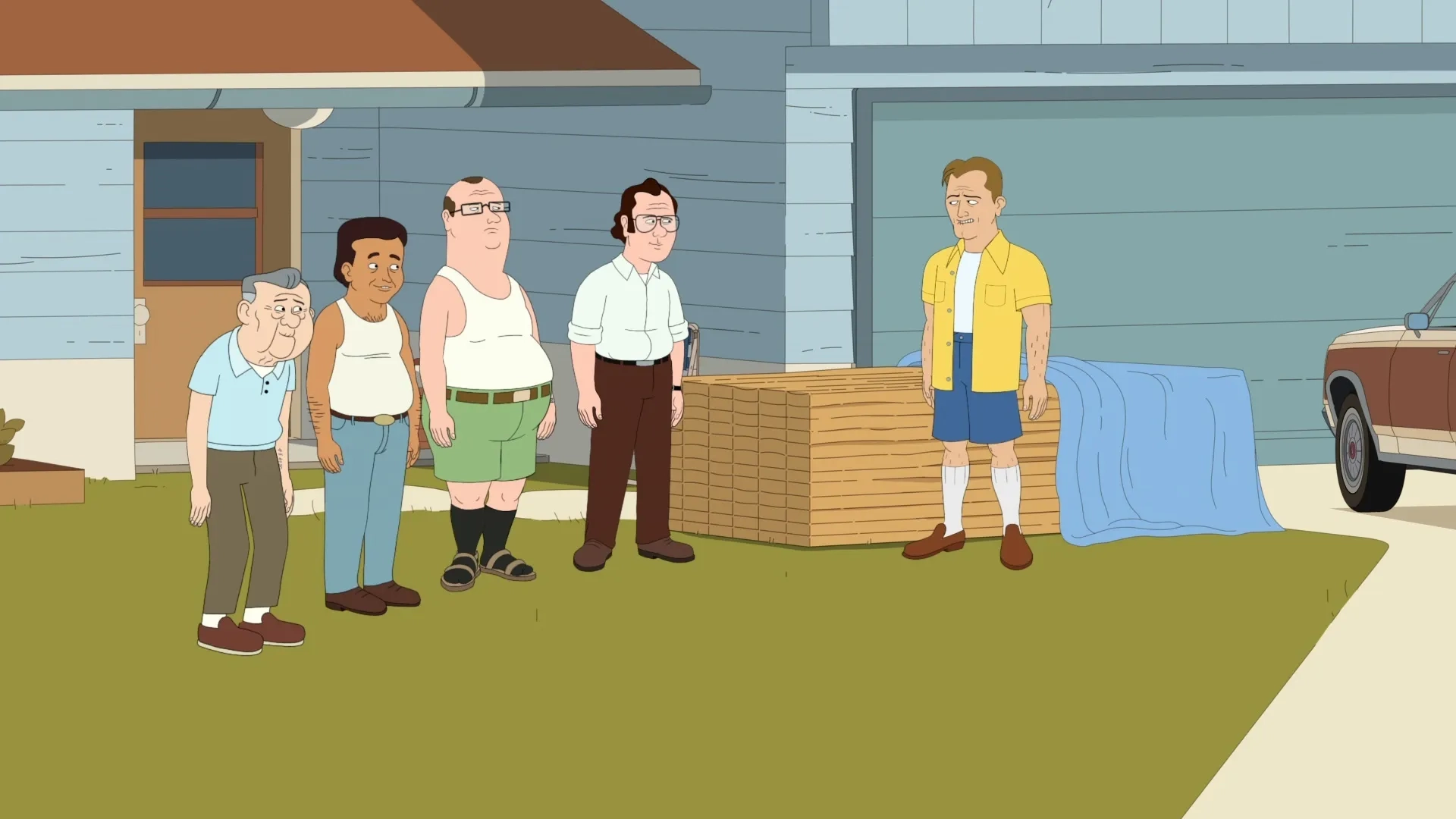 Vince Vaughn, Bill Burr, Trevor Devall, and Kevin P. Farley in F Is for Family (2015)