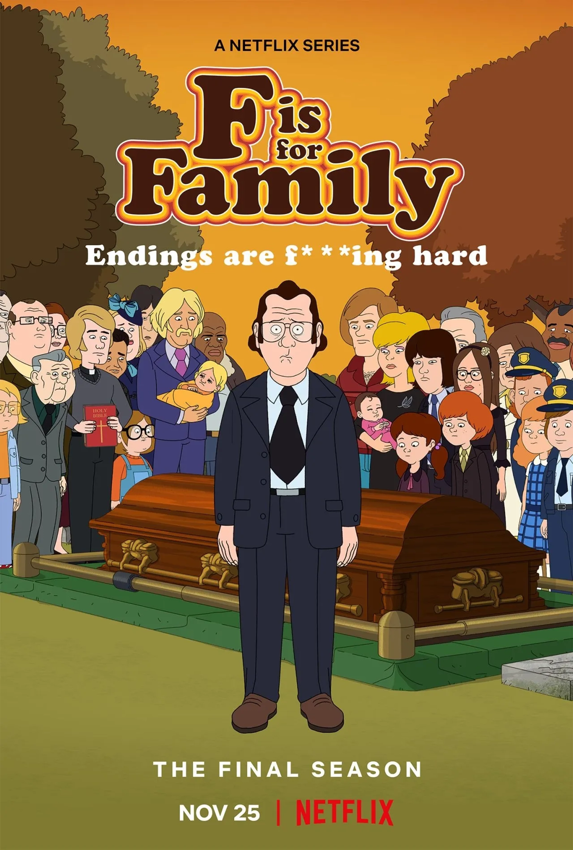 Laura Dern, Sam Rockwell, Bill Burr, Mo Collins, Jamie Denbo, Debi Derryberry, Trevor Devall, Al Ducharme, Kevin P. Farley, David Koechner, Justin Long, Kevin Michael Richardson, Michael Kenneth Williams, Eileen Fogarty, Haley Reinhart, and Aly Ward Azevedo in F Is for Family (2015)