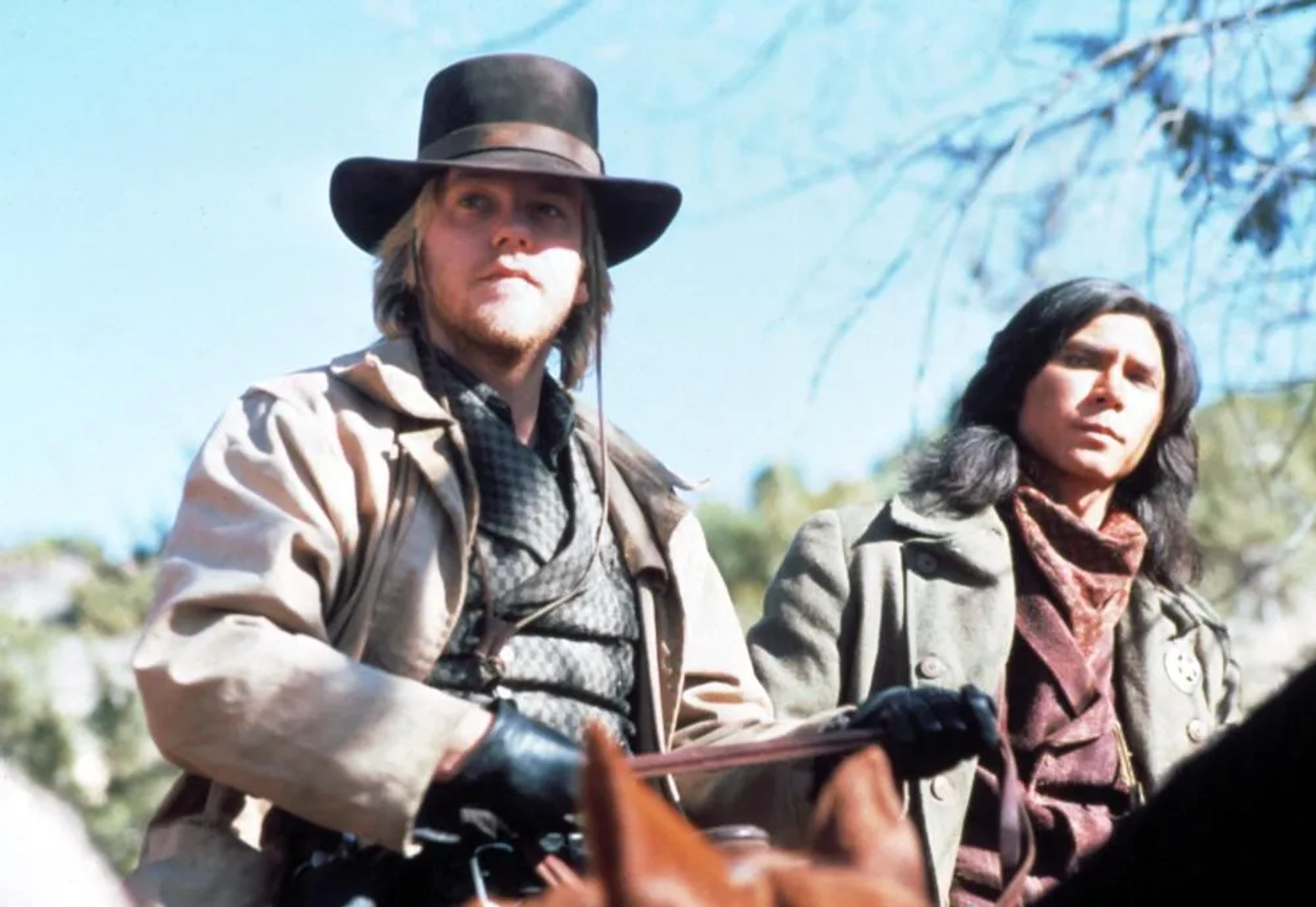 Kiefer Sutherland and Lou Diamond Phillips in Young Guns (1988)