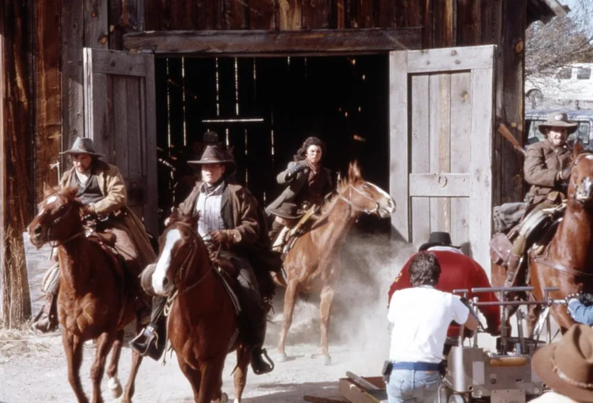 Charlie Sheen, Lou Diamond Phillips, and Casey Siemaszko in Young Guns (1988)