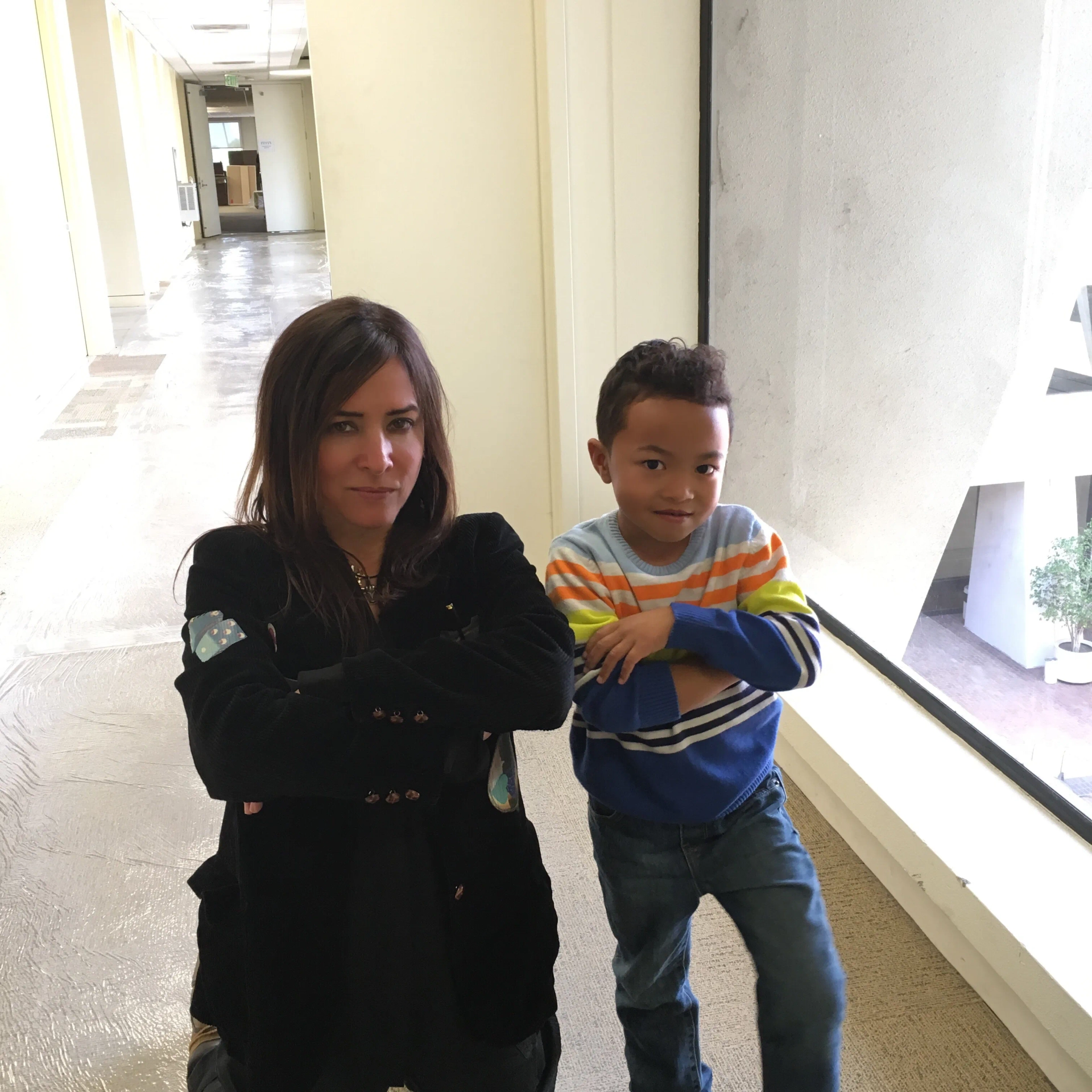 Caleb Mantuano & Pamela Adlon on set of Better Things