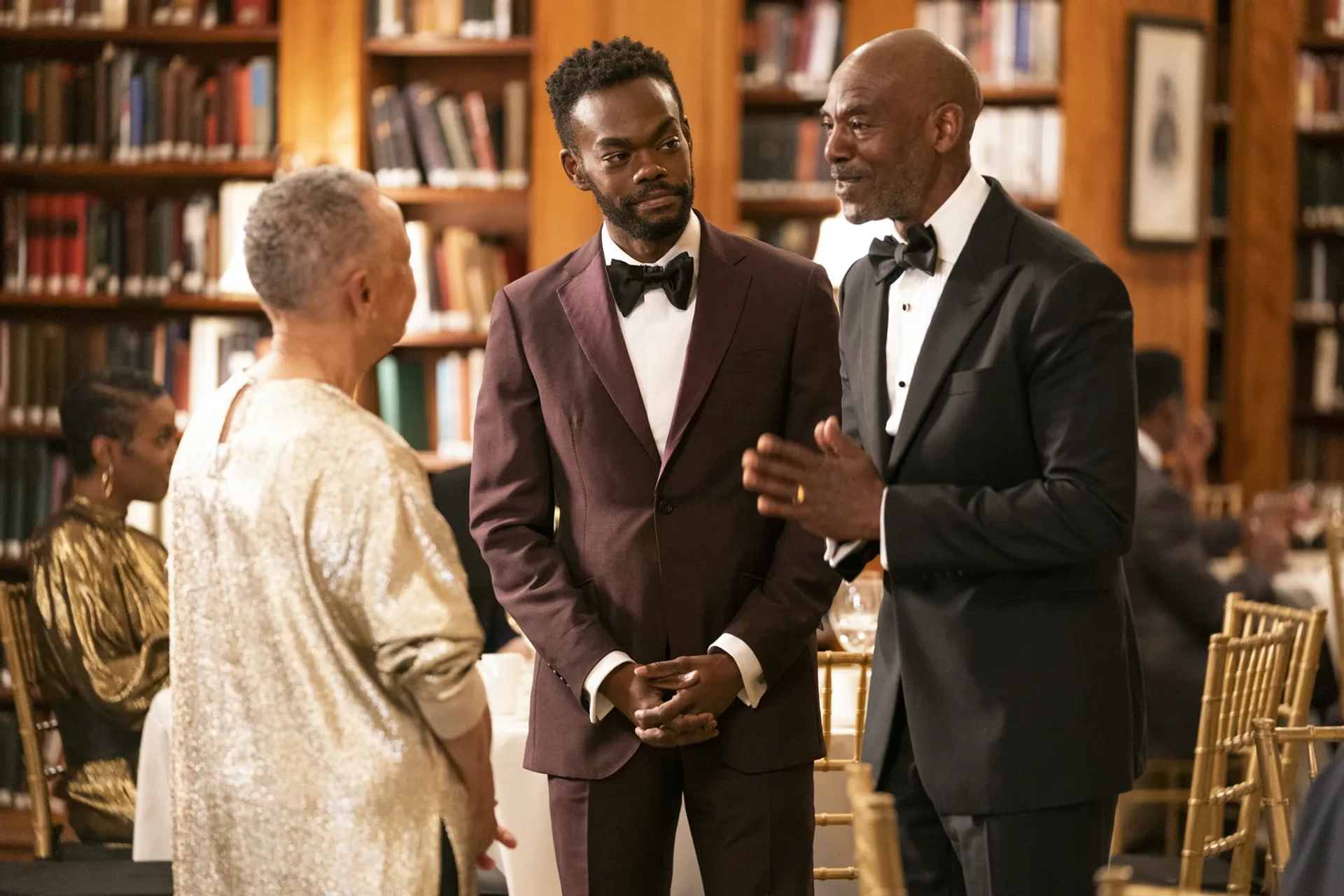 Still of Nikki Giovanni, William Jackson Harper, and John Earl Jelks in Love Life (2021)