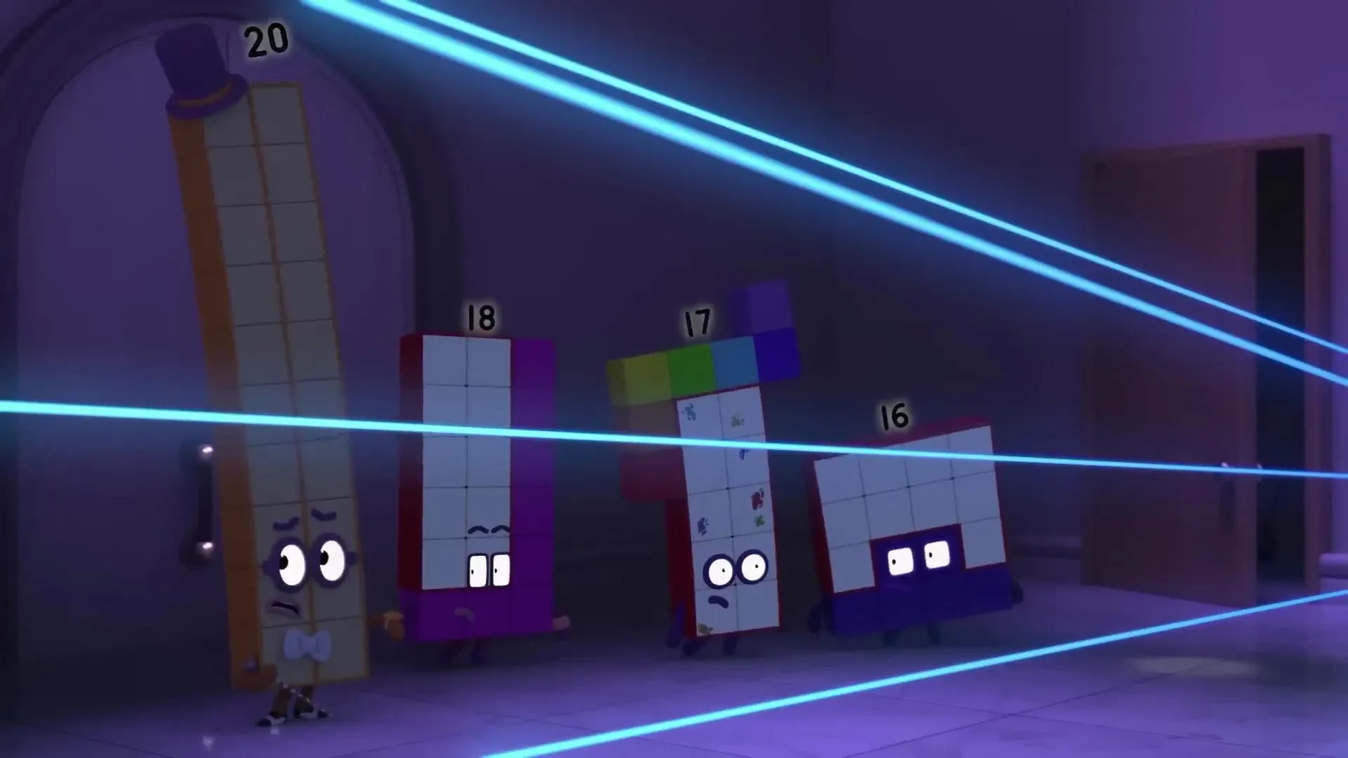 Marcel McCalla, Beth Chalmers, David Holt, and Rasmus Hardiker in Numberblocks: Heist (2019)