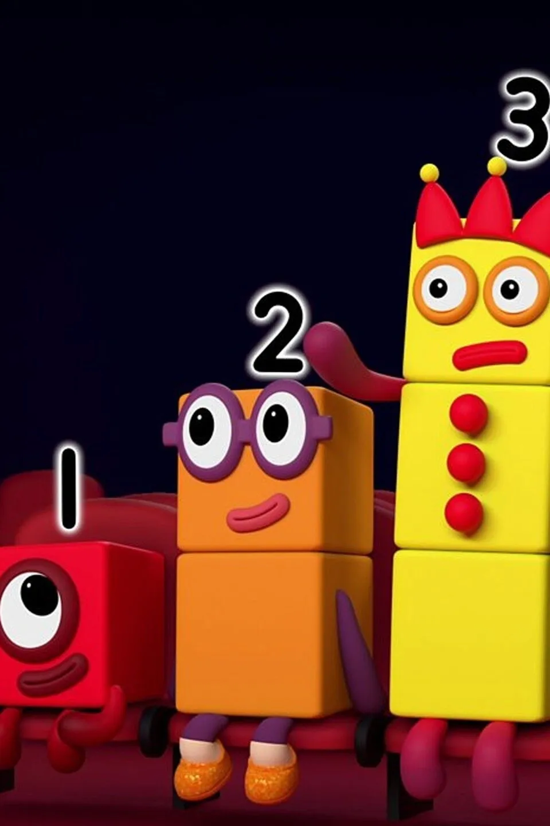 Teresa Gallagher, Marcel McCalla, Beth Chalmers, and David Holt in Numberblocks: Your Turn (2021)