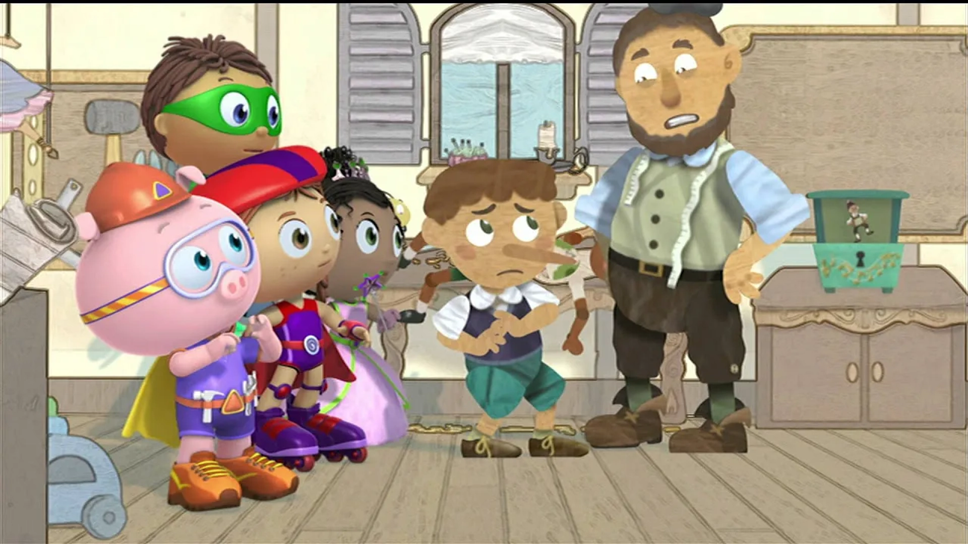 Tajja Isen, Taylor Barber, Johnny Orlando, Zachary Bloch, Warren McAllister, Siera Florindo, Graeme Jokic, Trevor Brookes, T.J. McGibbon, and Samuel Faraci in Super Why! (2007)