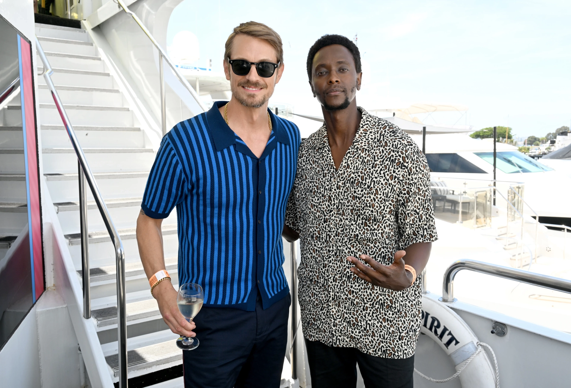 Joel Kinnaman and Edi Gathegi at an event for For All Mankind (2019)