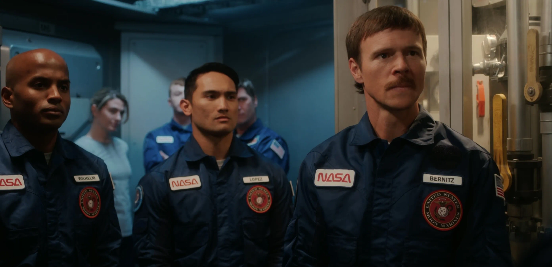 Andre Boyer, Chris Cortez, and Zac Titus in For All Mankind (2019)