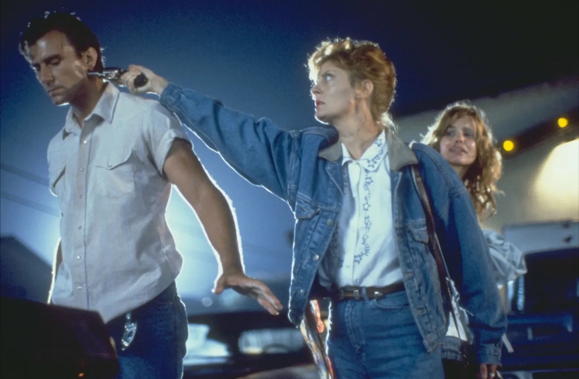 Geena Davis, Susan Sarandon, and Timothy Carhart in Thelma & Louise (1991)