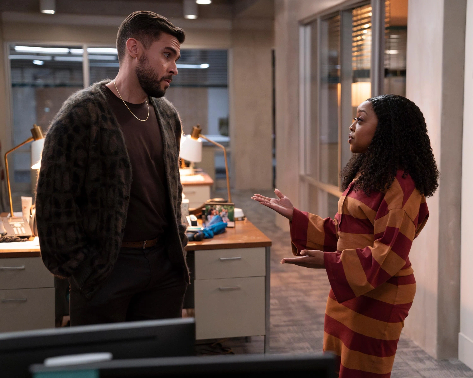 Josh Segarra and Quinta Brunson in Abbott Elementary (2021)