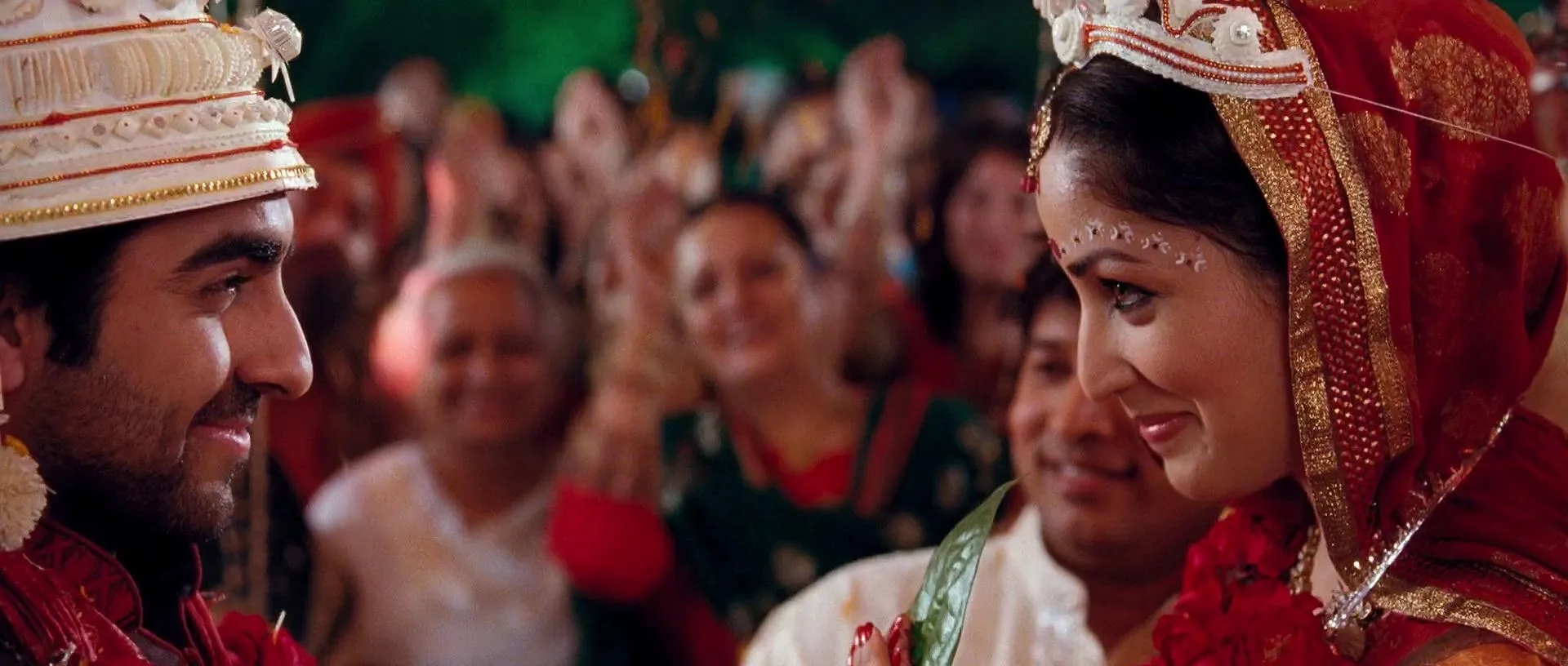 Dolly Ahluwalia, Yami Gautam, Ayushmann Khurrana, and Kamlesh Gill in Vicky Donor (2012)