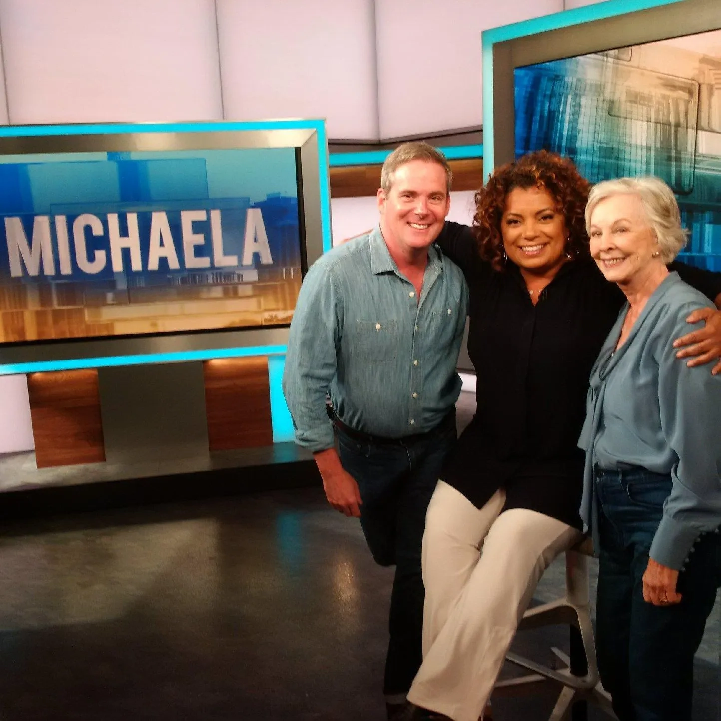 Michaela Pereira, Christina Pickles, and Cameron Watson at an event for Break a Hip (2015)