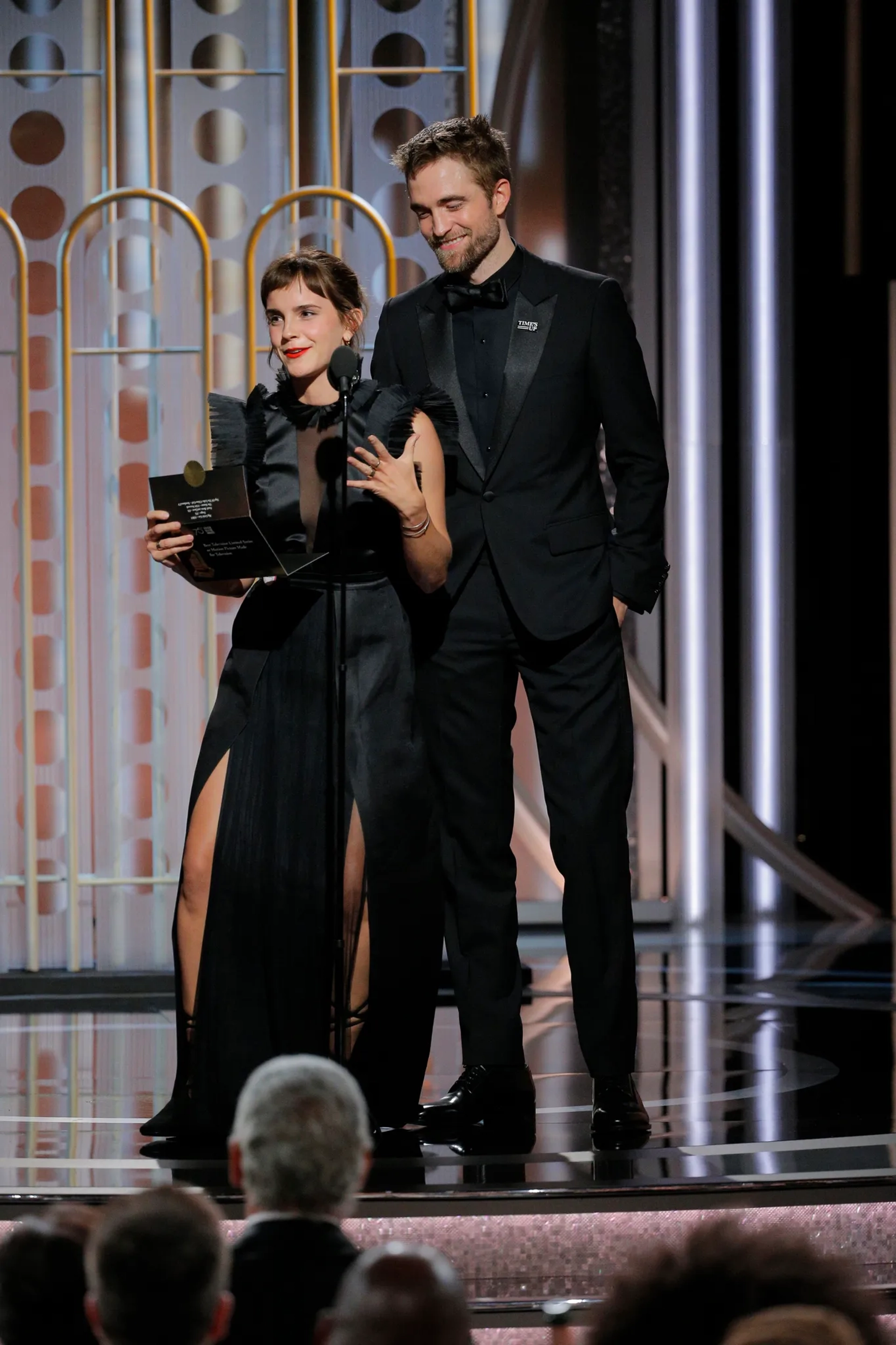 Emma Watson and Robert Pattinson at an event for 75th Golden Globe Awards (2018)