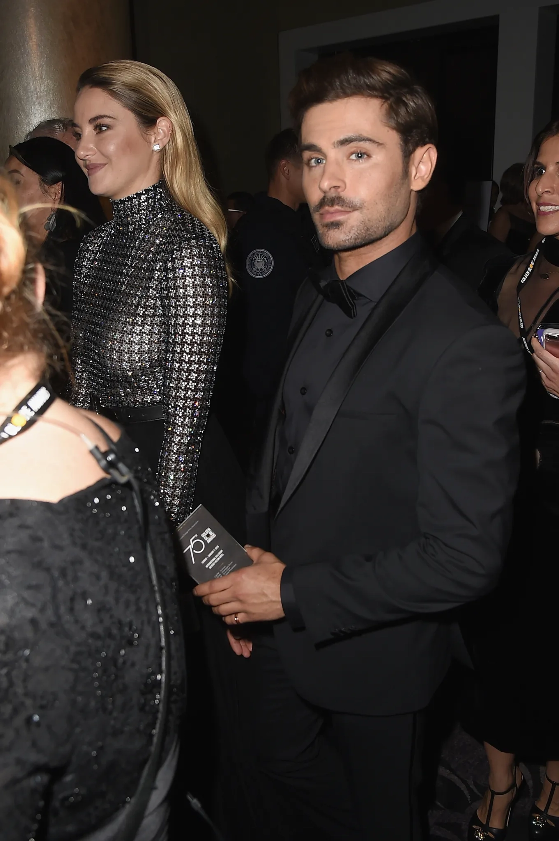 Shailene Woodley and Zac Efron at an event for 75th Golden Globe Awards (2018)