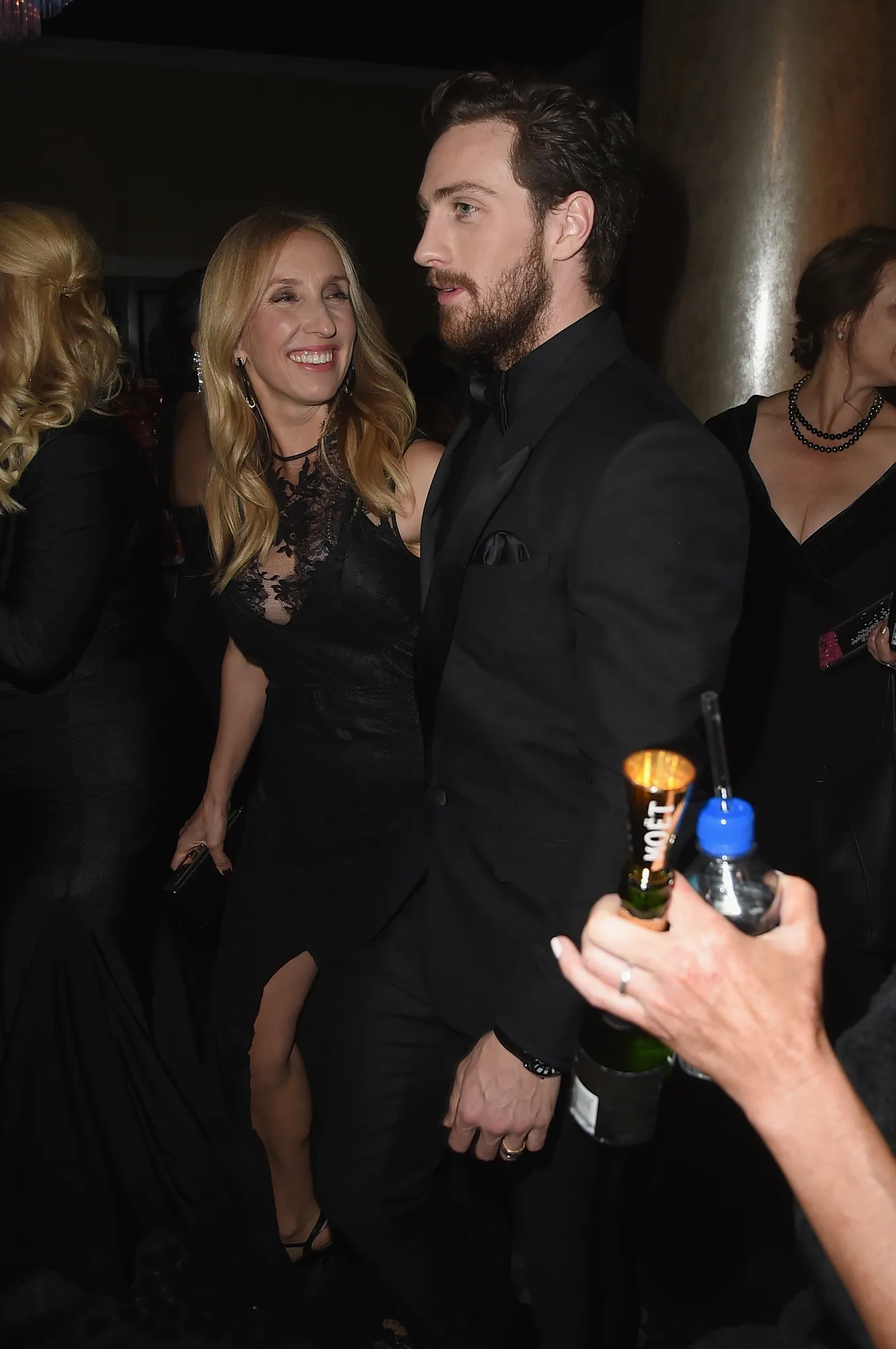 Sam Taylor-Johnson and Aaron Taylor-Johnson at an event for 75th Golden Globe Awards (2018)