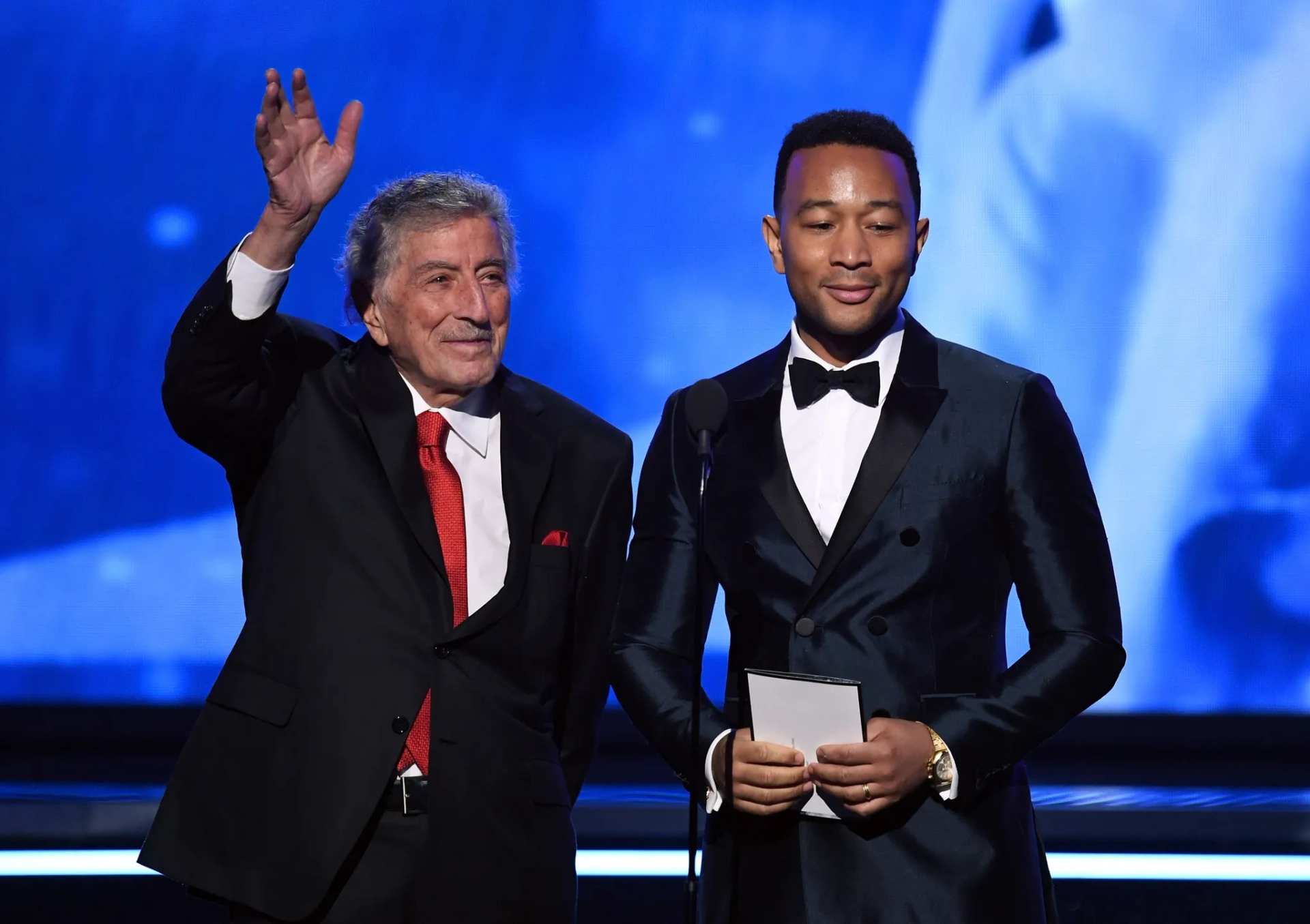 Tony Bennett and John Legend at an event for The 60th Annual Grammy Awards (2018)