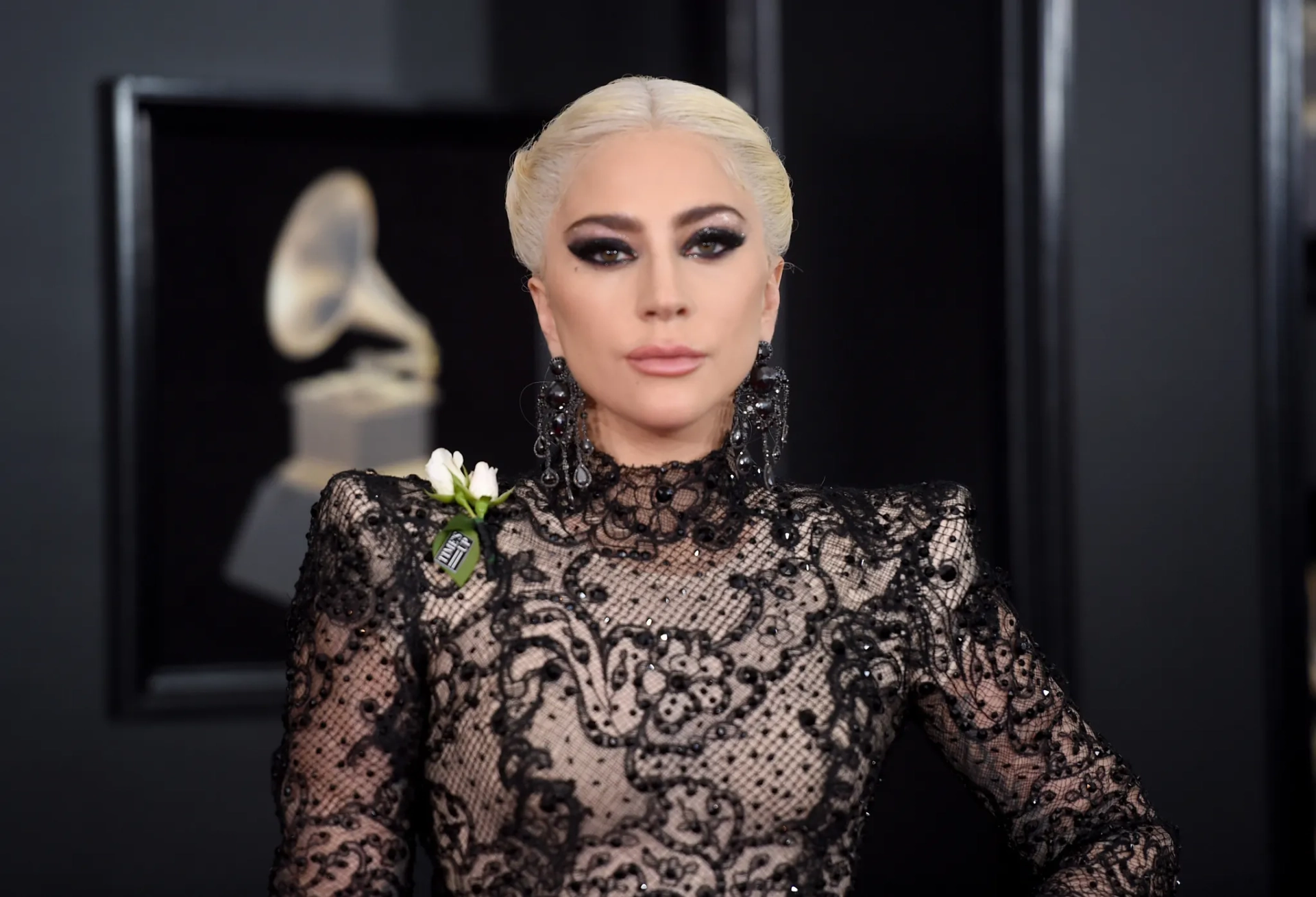 Lady Gaga at an event for The 60th Annual Grammy Awards (2018)