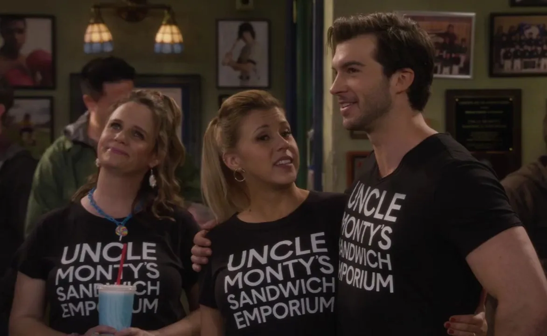 Andrea Barber, Jodie Sweetin, and Adam Hagenbuch in Fuller House: Ready Player Fuller (2019)