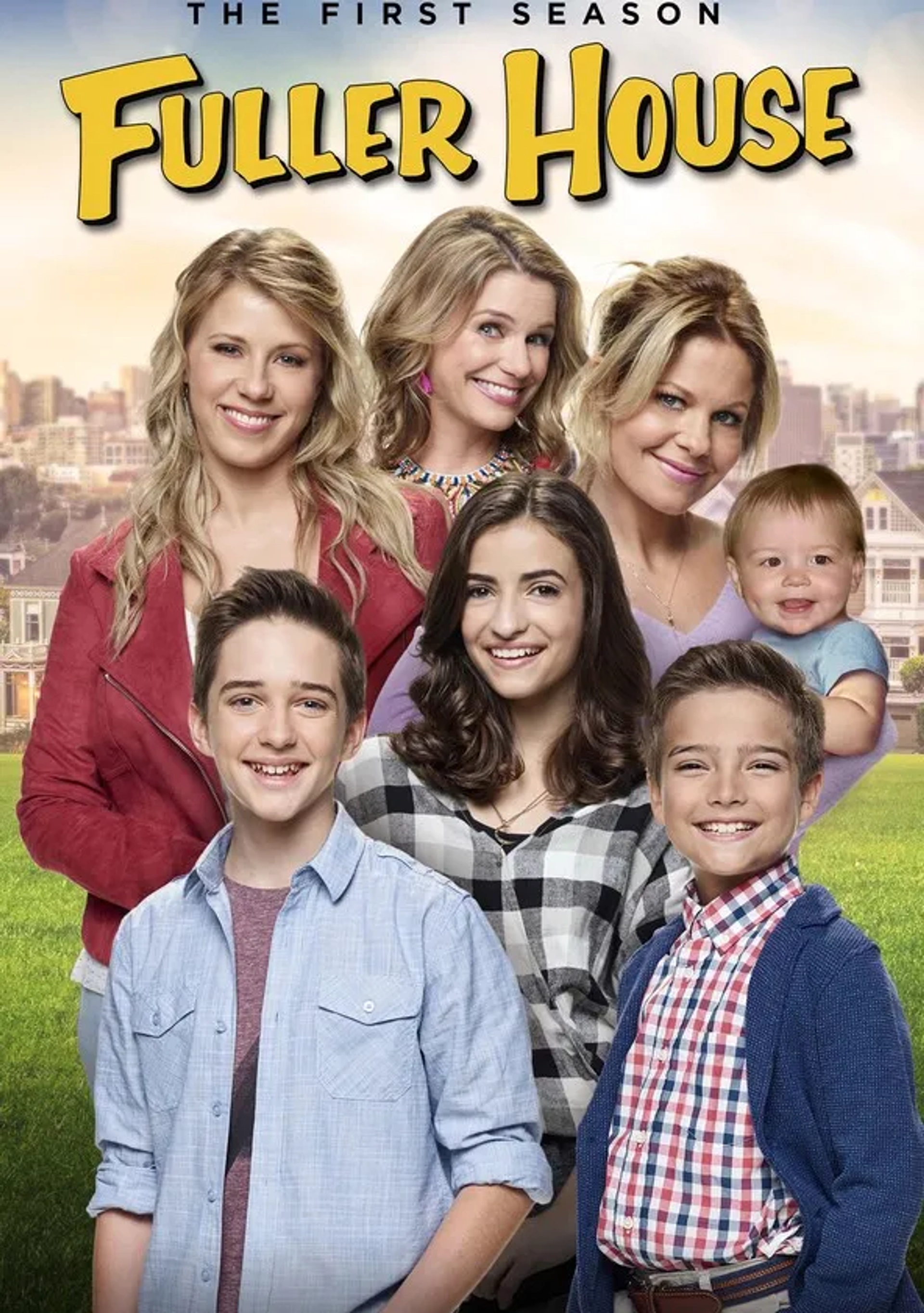 Andrea Barber, Candace Cameron Bure, Michael Campion, Elias Harger, Soni Bringas, Fox Messitt, and Dashiell Messitt in Fuller House (2016)