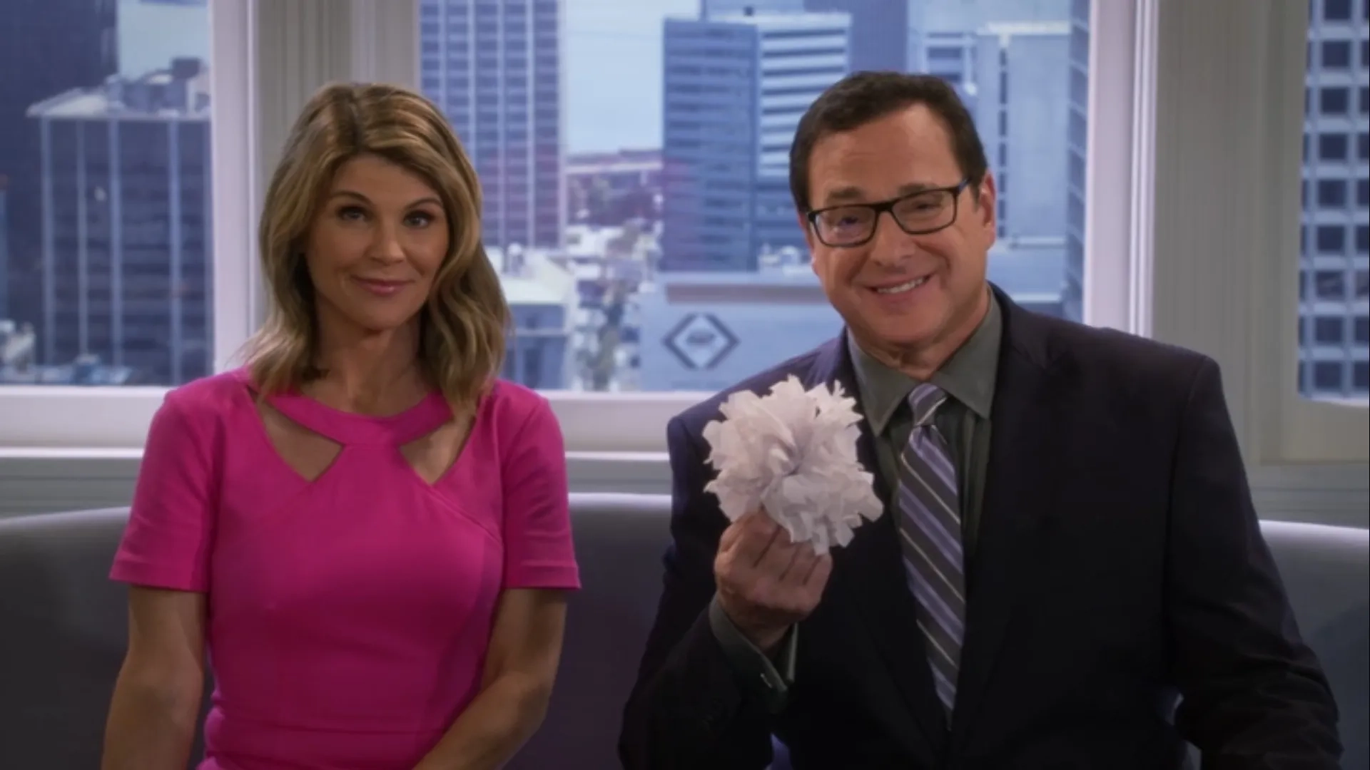 Lori Loughlin and Bob Saget in Fuller House (2016)