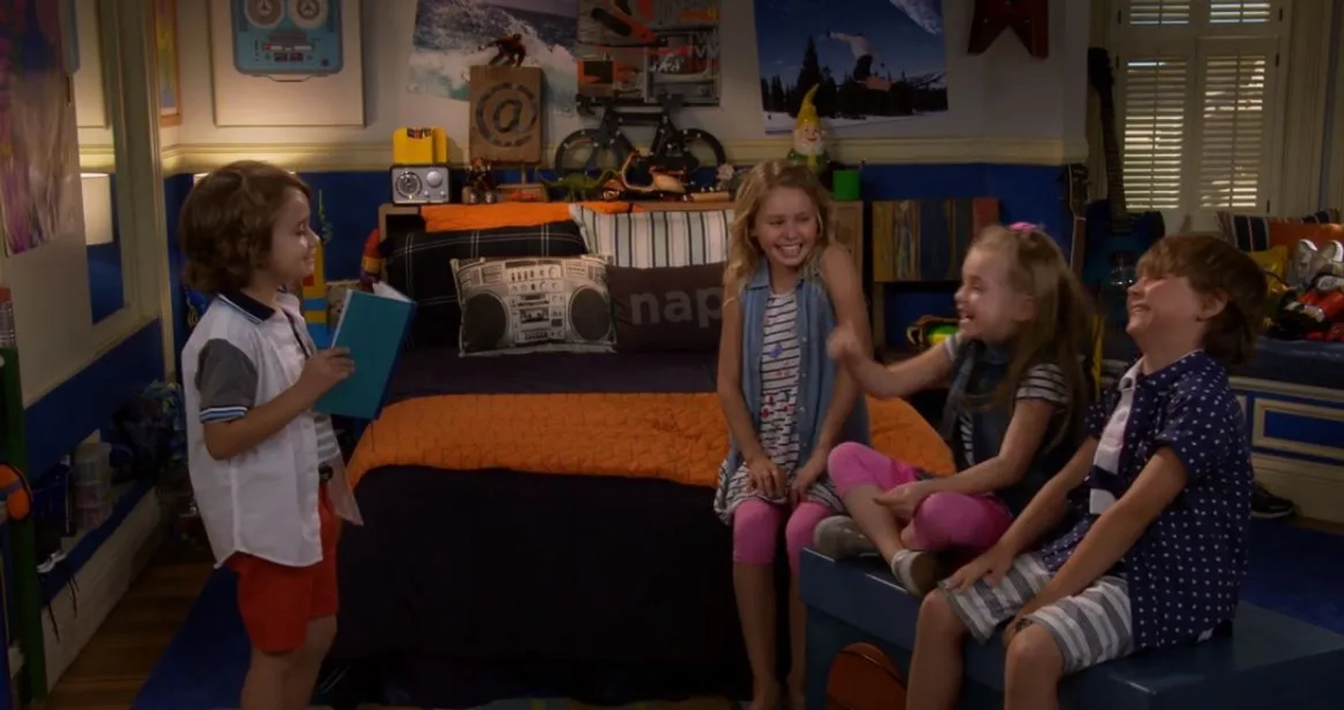 Still of Noah Salsbury Lipson, Ruby Rose Turner, Kingston Foster, and Finn Carr in Fuller House (2017)