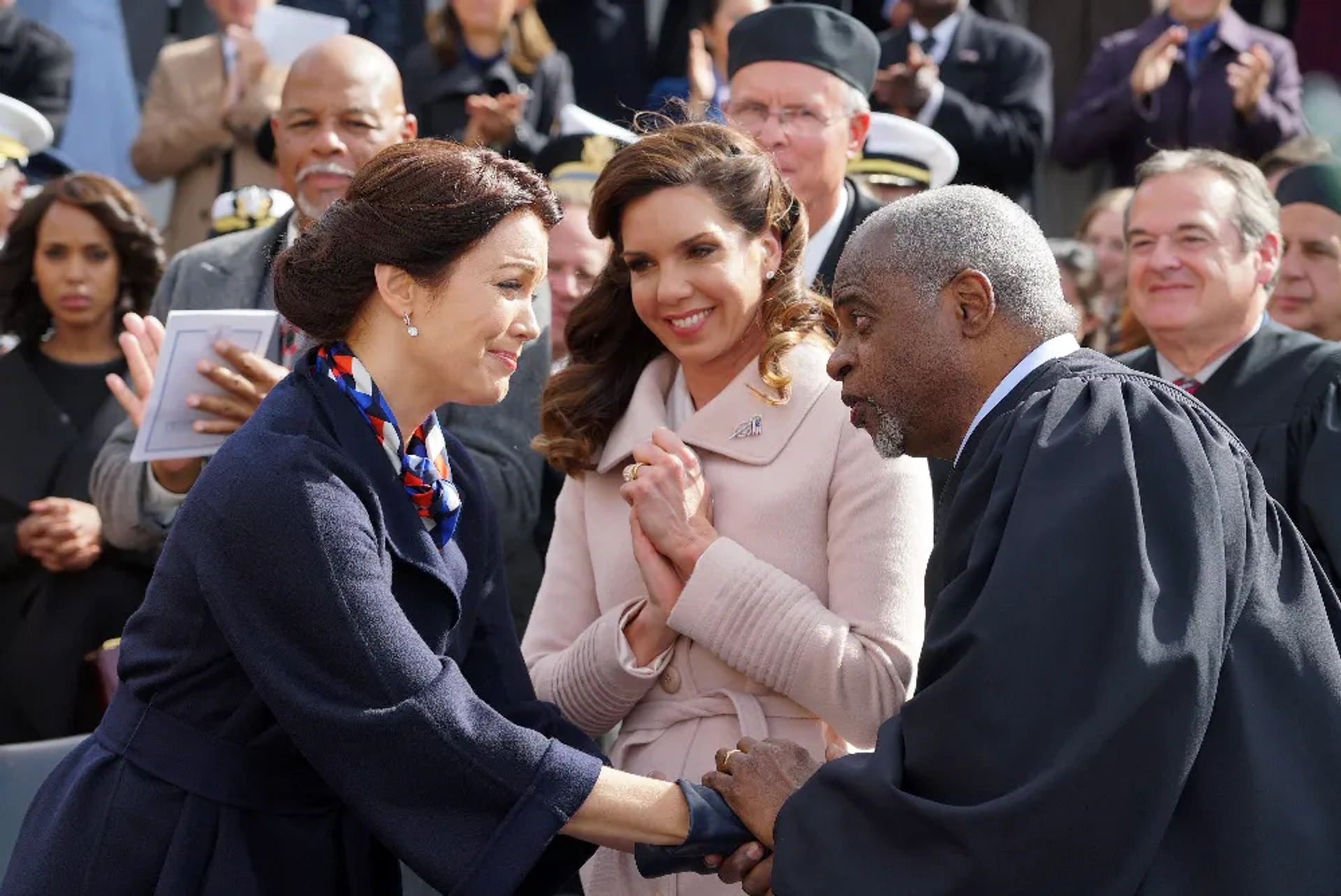 Jesse D. Goins, Tessie Santiago, Kerry Washington, and Bellamy Young in Scandal (2012)