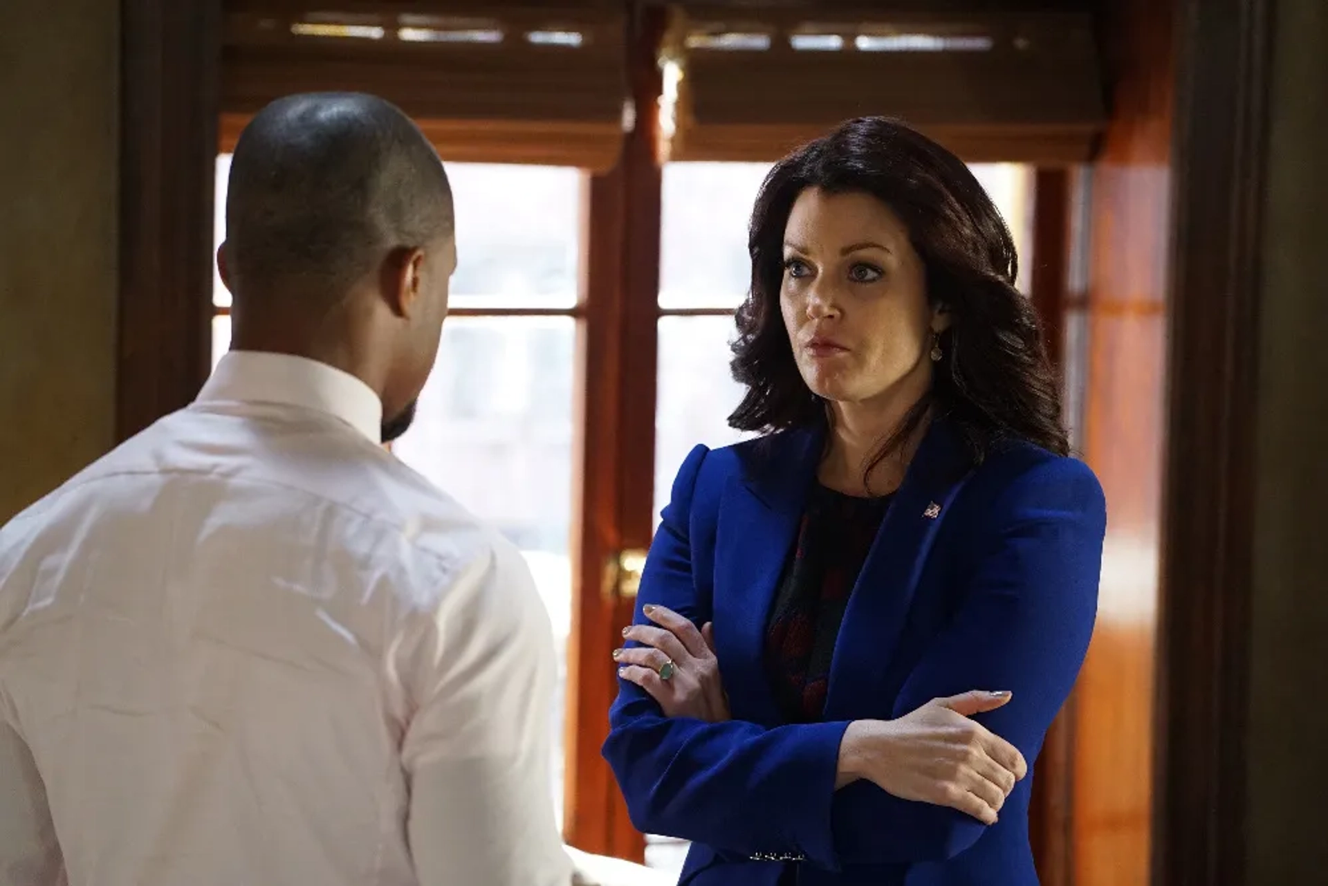 Bellamy Young and Cornelius Smith Jr. in Scandal (2012)