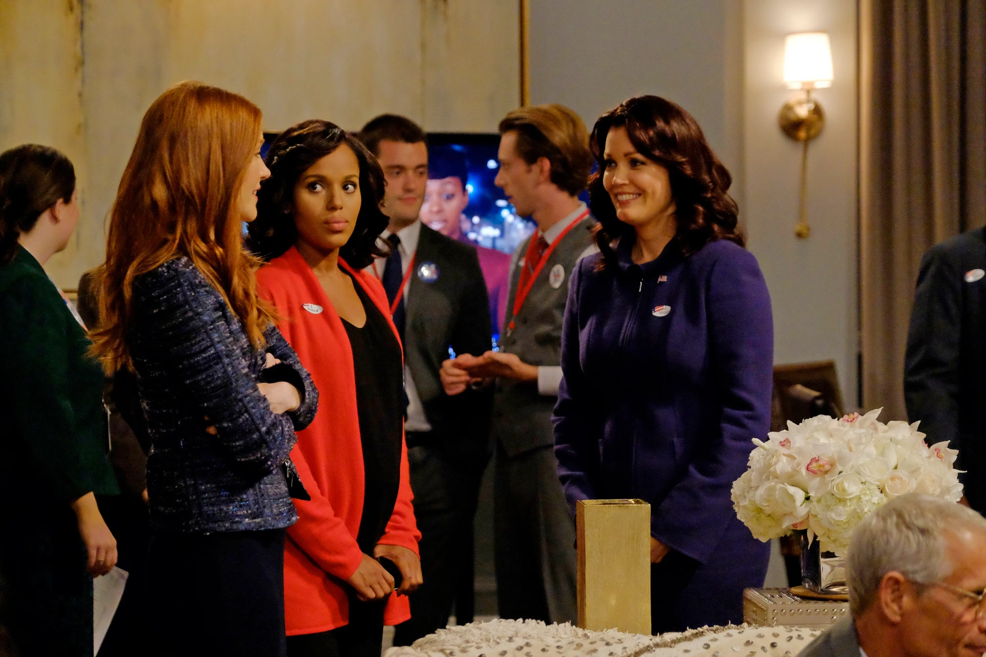 Kerry Washington, Bellamy Young, and Darby Stanchfield in Scandal (2012)