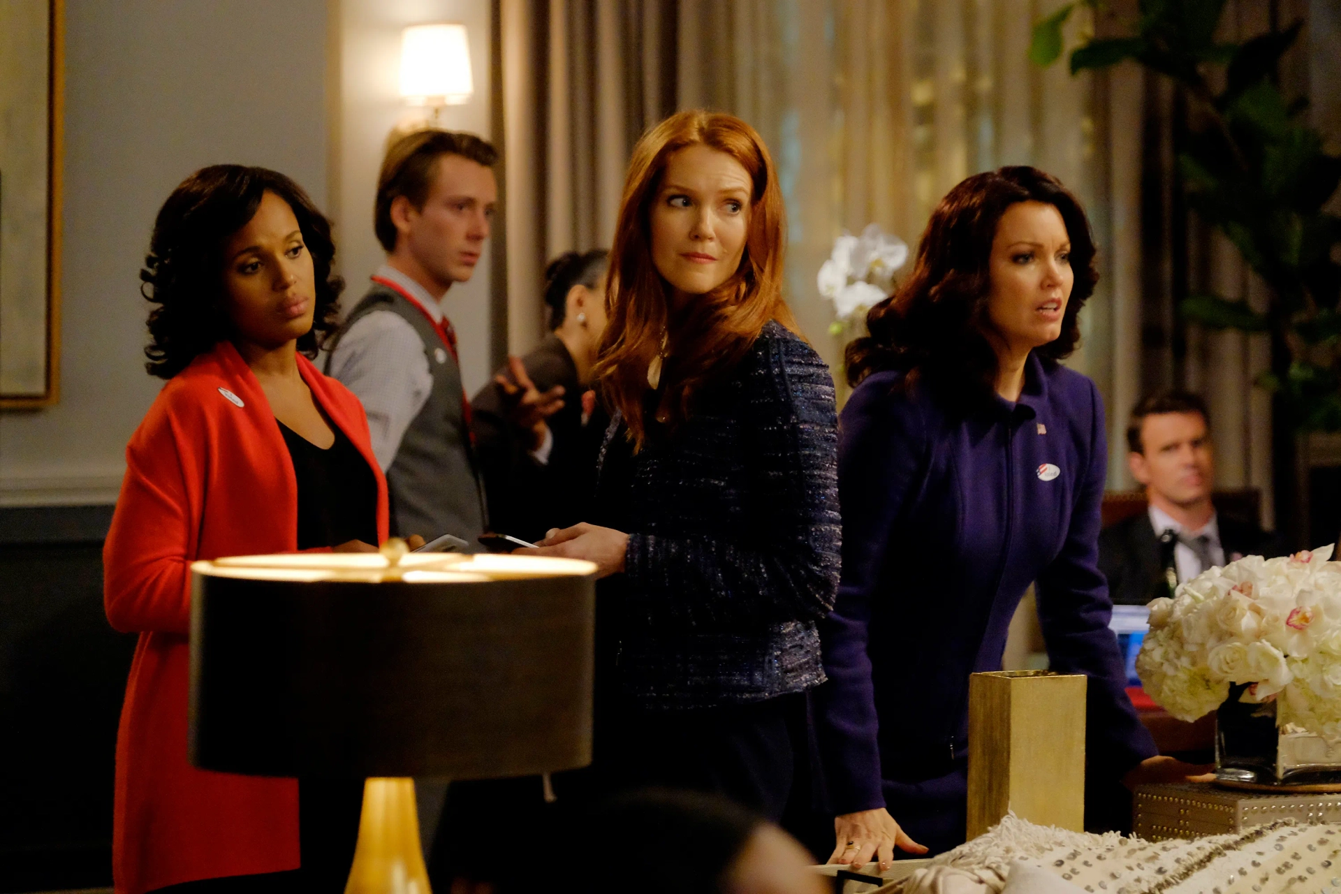 Kerry Washington, Bellamy Young, and Darby Stanchfield in Scandal (2012)