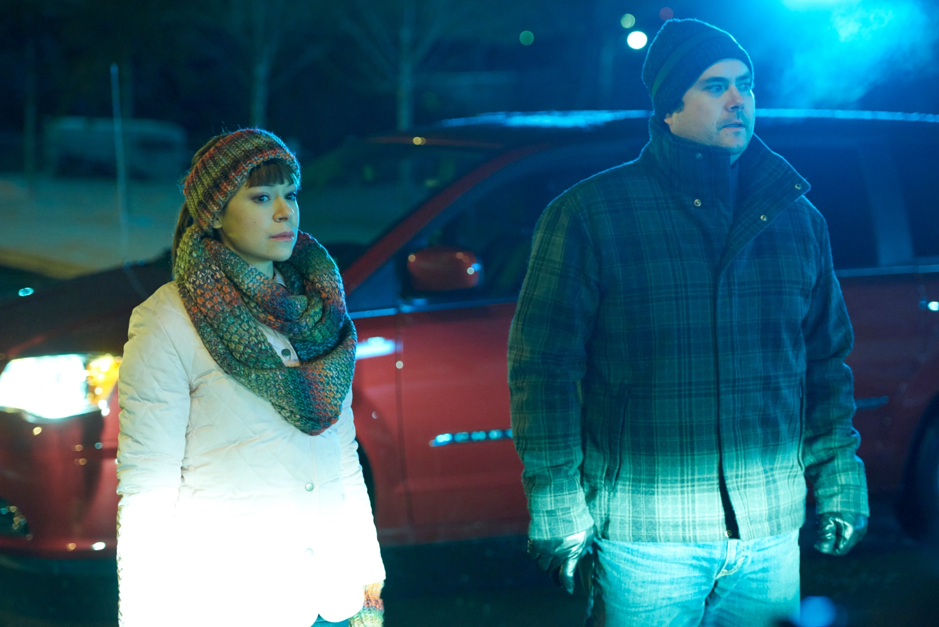 Tatiana Maslany and Kristian Bruun in Orphan Black (2013)