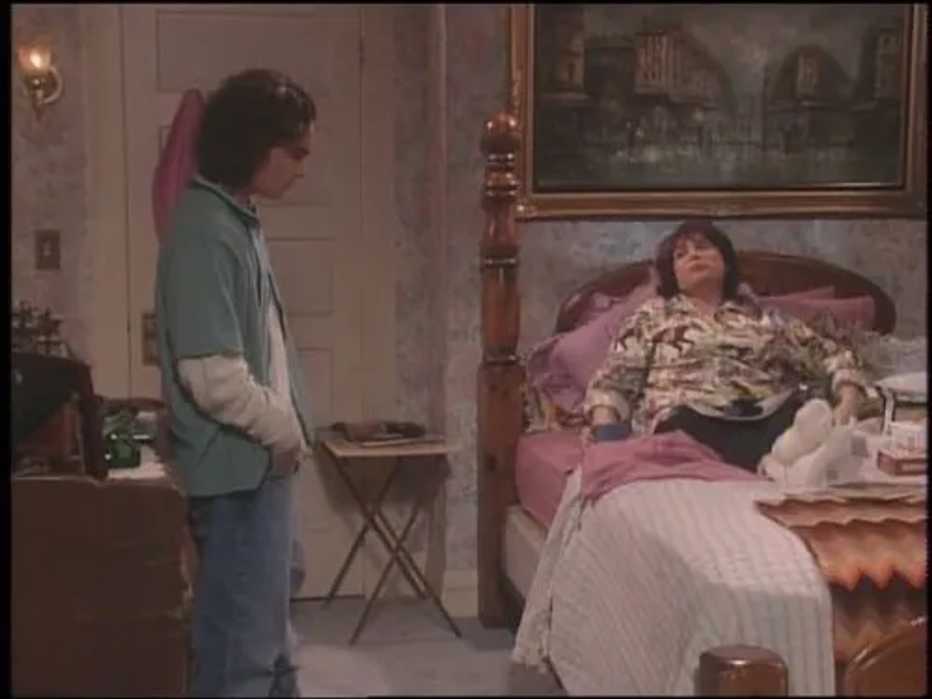 Roseanne Barr and Johnny Galecki in Roseanne (1988)