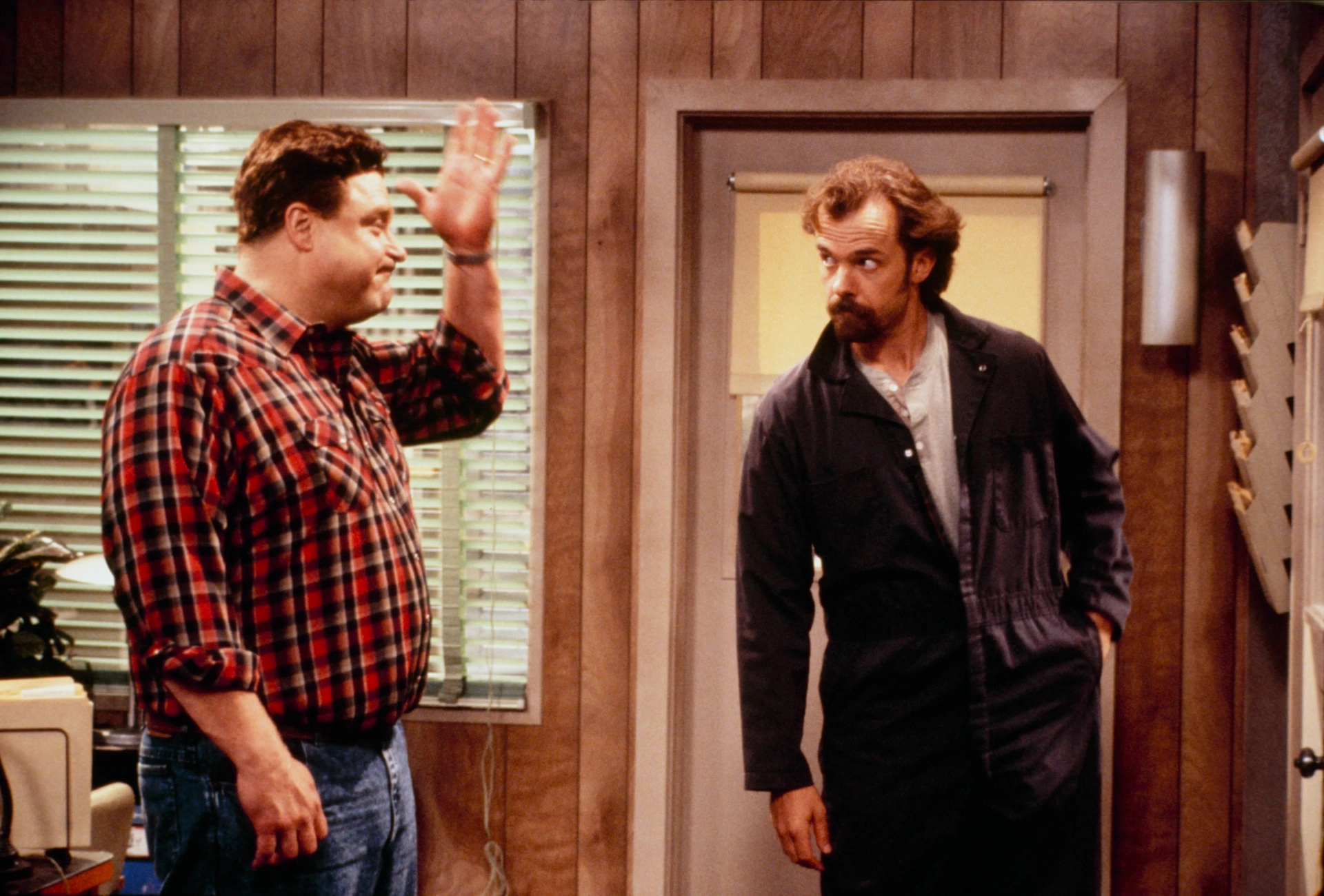 John Goodman and Michael O'Keefe in Roseanne (1988)