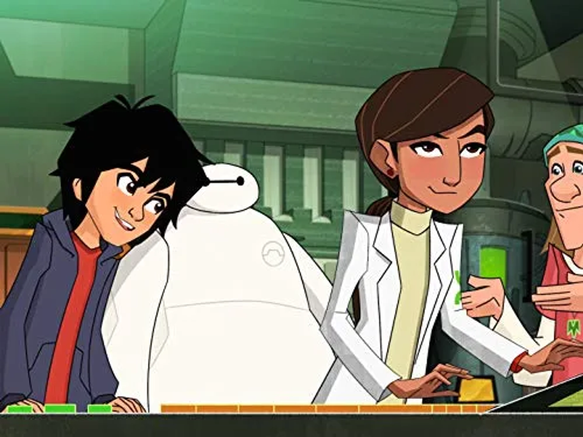 Scott Adsit, Haley Tju, Ryan Potter, and Brooks Wheelan in Big Hero 6: The Series: Prey Date (2019)