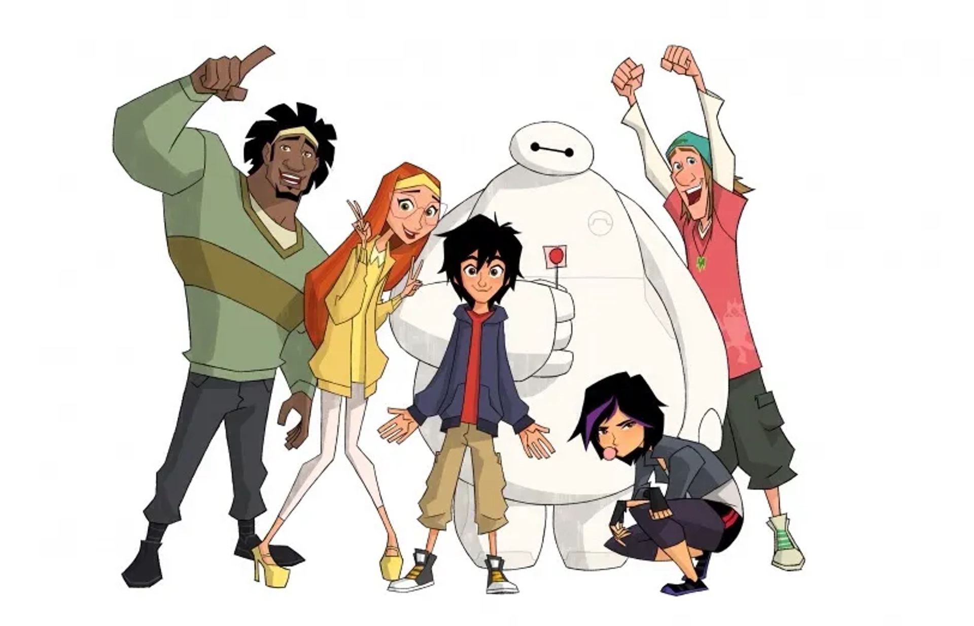 Scott Adsit, Khary Payton, Genesis Rodriguez, Jamie Chung, Ryan Potter, and Brooks Wheelan in Big Hero 6: The Series (2017)