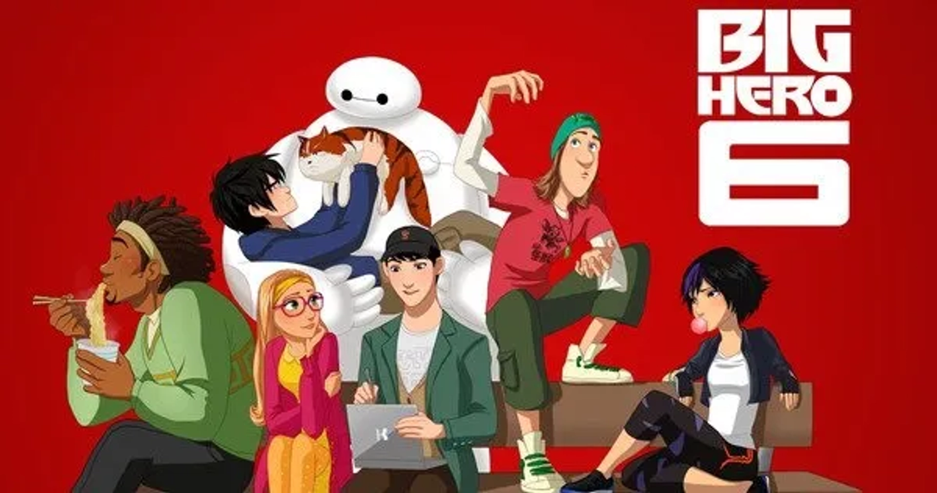 Scott Adsit, Khary Payton, Genesis Rodriguez, Jamie Chung, Daniel Henney, Ryan Potter, and Brooks Wheelan in Big Hero 6: The Series (2017)